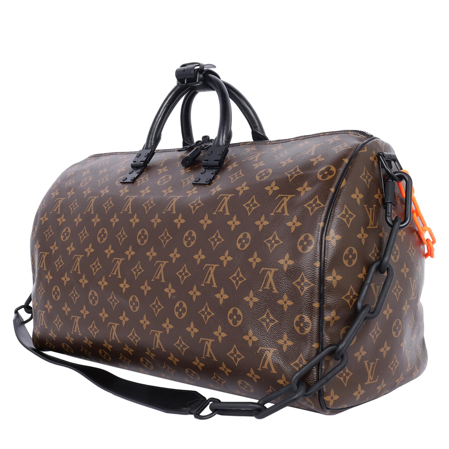 Louis Vuitton Virgil Abloh Monogram Chain Keepall Bandouliere 50 Duffle For Sale 5