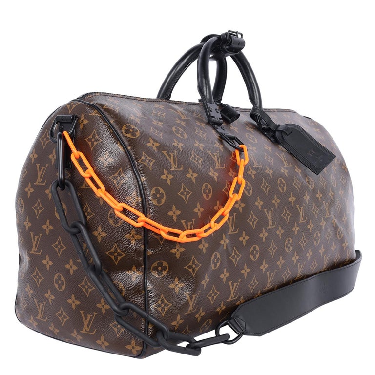 Leather Handbags Louis Vuitton Duffle Bag With Orange Chain Louis