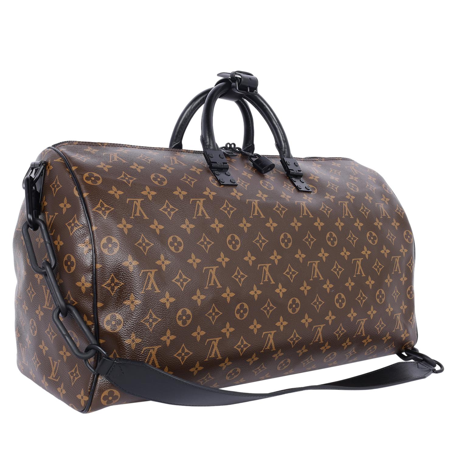 Louis Vuitton Virgil Abloh Monogram Chain Keepall Bandouliere 50 Duffle For Sale 4