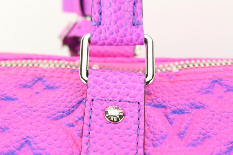 Louis Vuitton, Bags, Louis Vuitton Limited Edition Pink Blue Monogram  Taurillon Illusion Keepall 5
