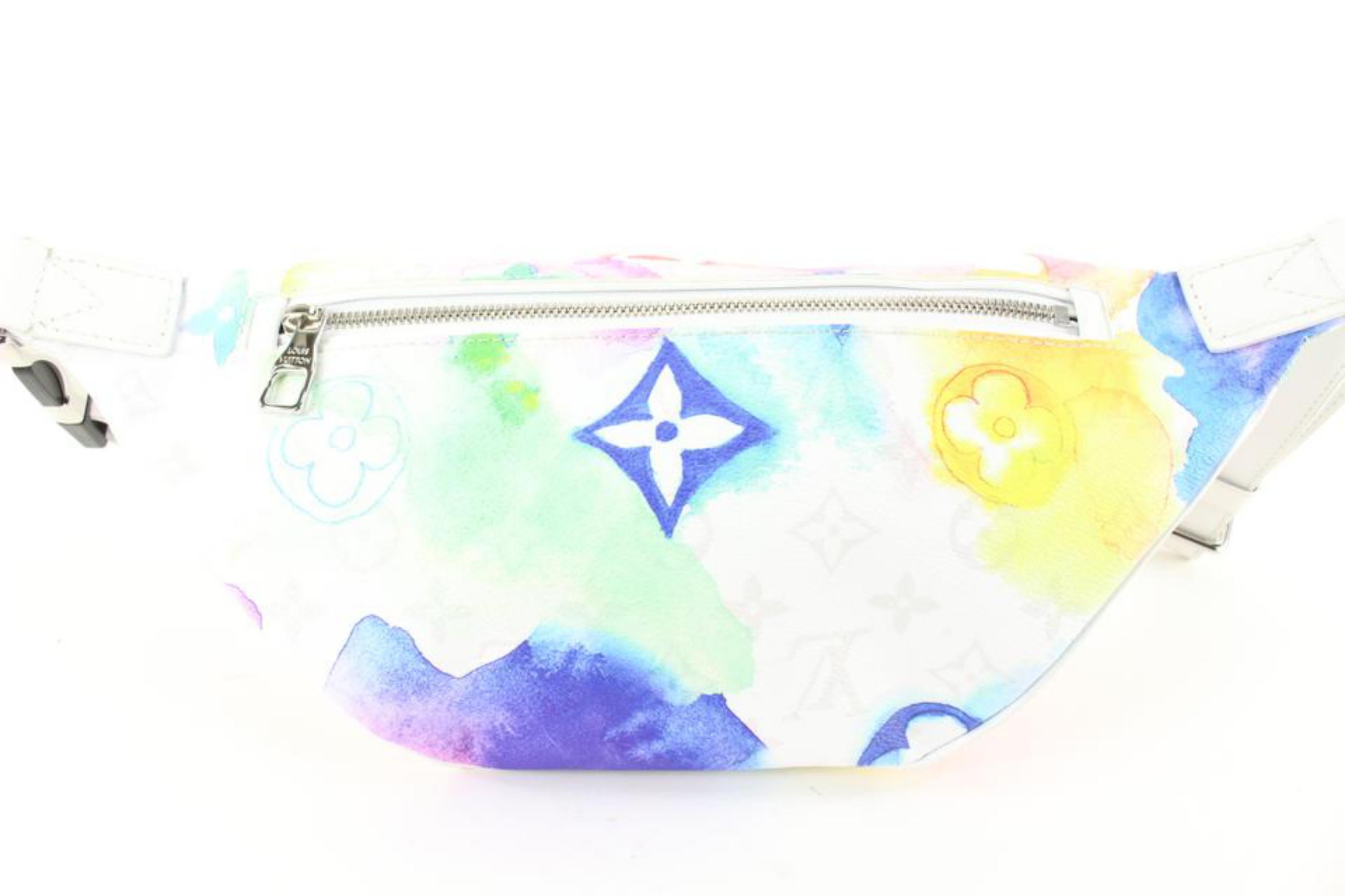 Gray Louis Vuitton Virgil Abloh Monogram Watercolor Bumbag Fanny Pack Banana Bag 72lu