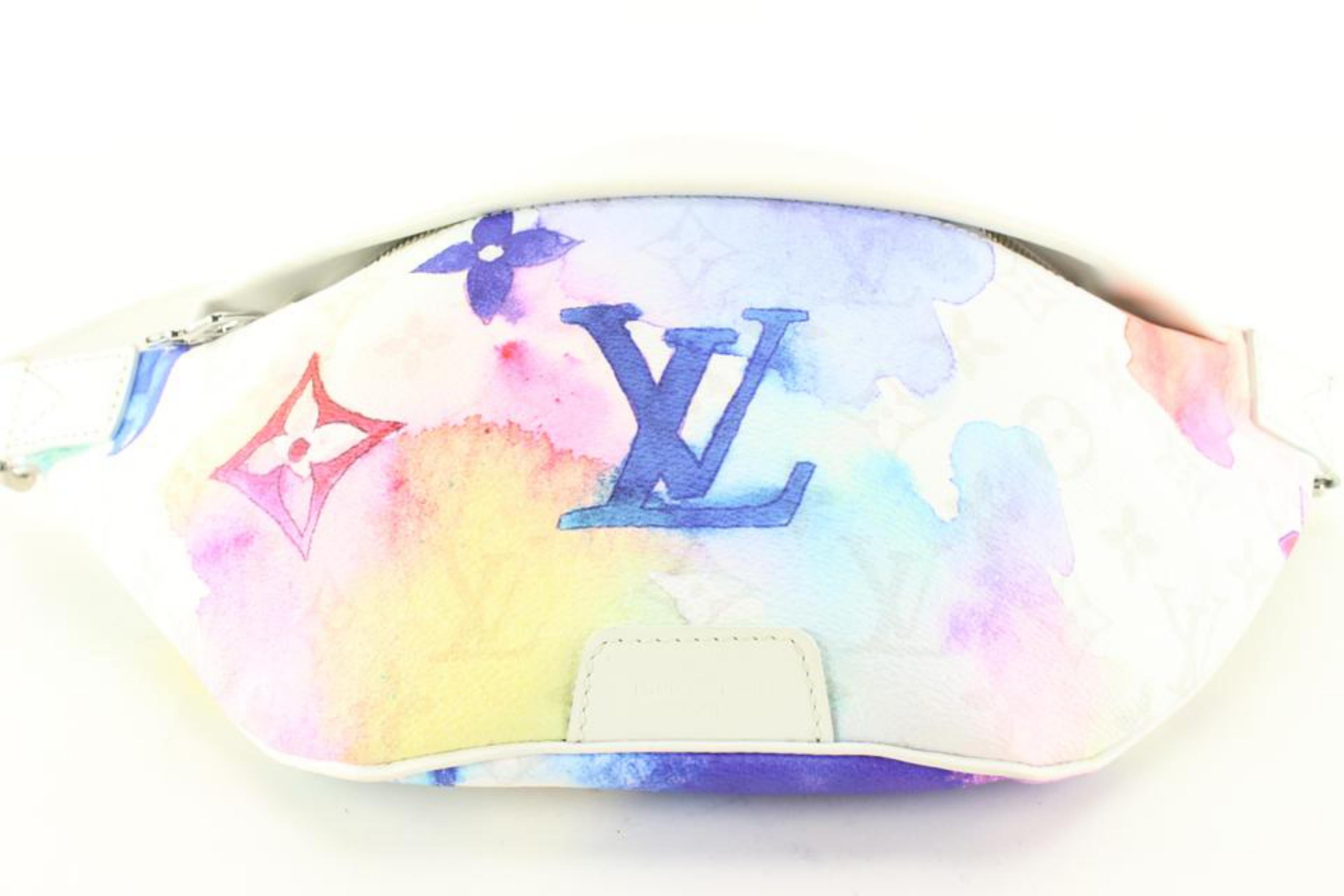 Louis Vuitton Virgil Abloh Monogram Watercolor Bumbag Fanny Pack Banana Bag 72lu In New Condition In Dix hills, NY