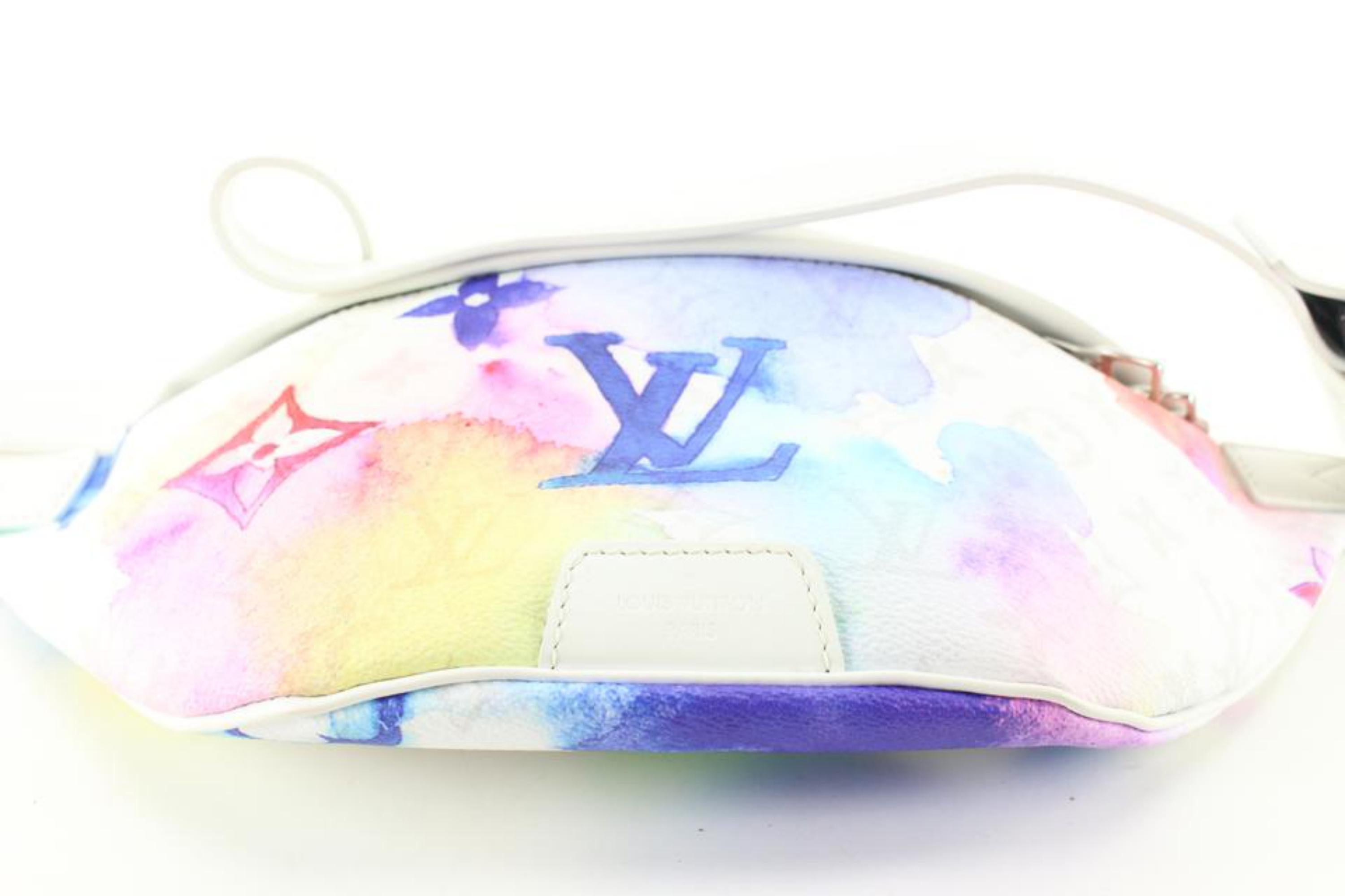 Louis Vuitton Virgil Abloh Monogram Watercolor Discovery Bumbag Waist Bag 91lz62 In Excellent Condition In Dix hills, NY