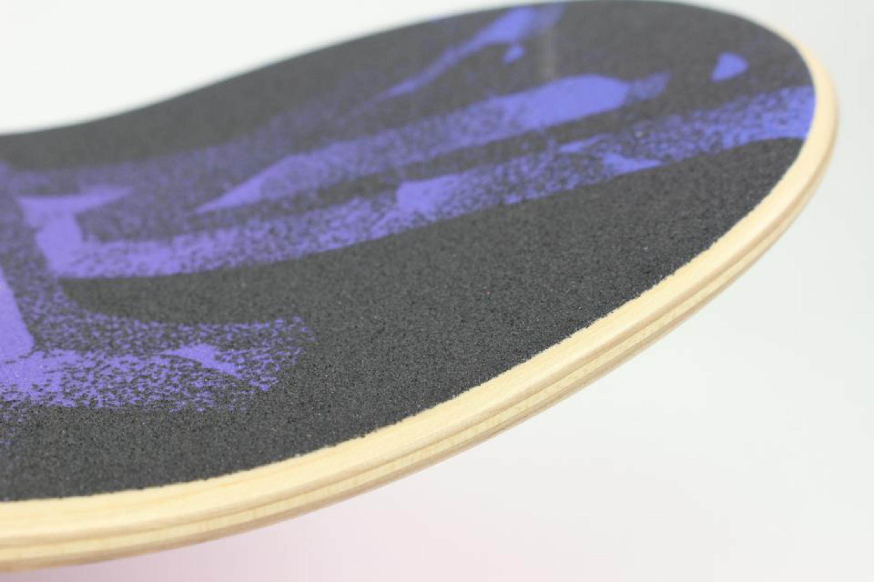 Purple Louis Vuitton Virgil Abloh Neon LV Monogram Skateboard 118lv26 For Sale
