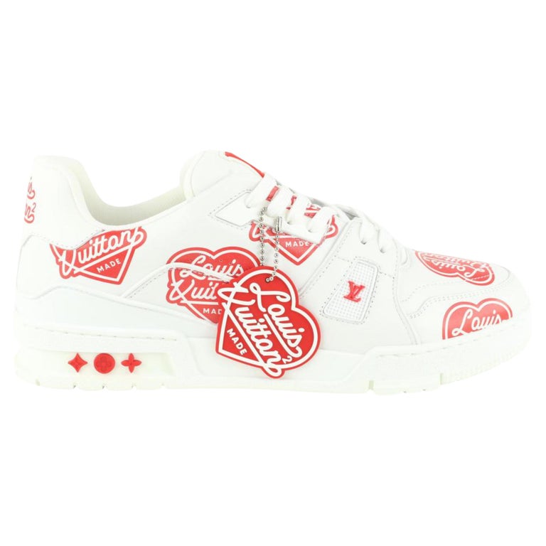 [PRE LOVED] Louis Vuitton Men's Luxembourg Sneakers in White with red  leather lining Size 8US