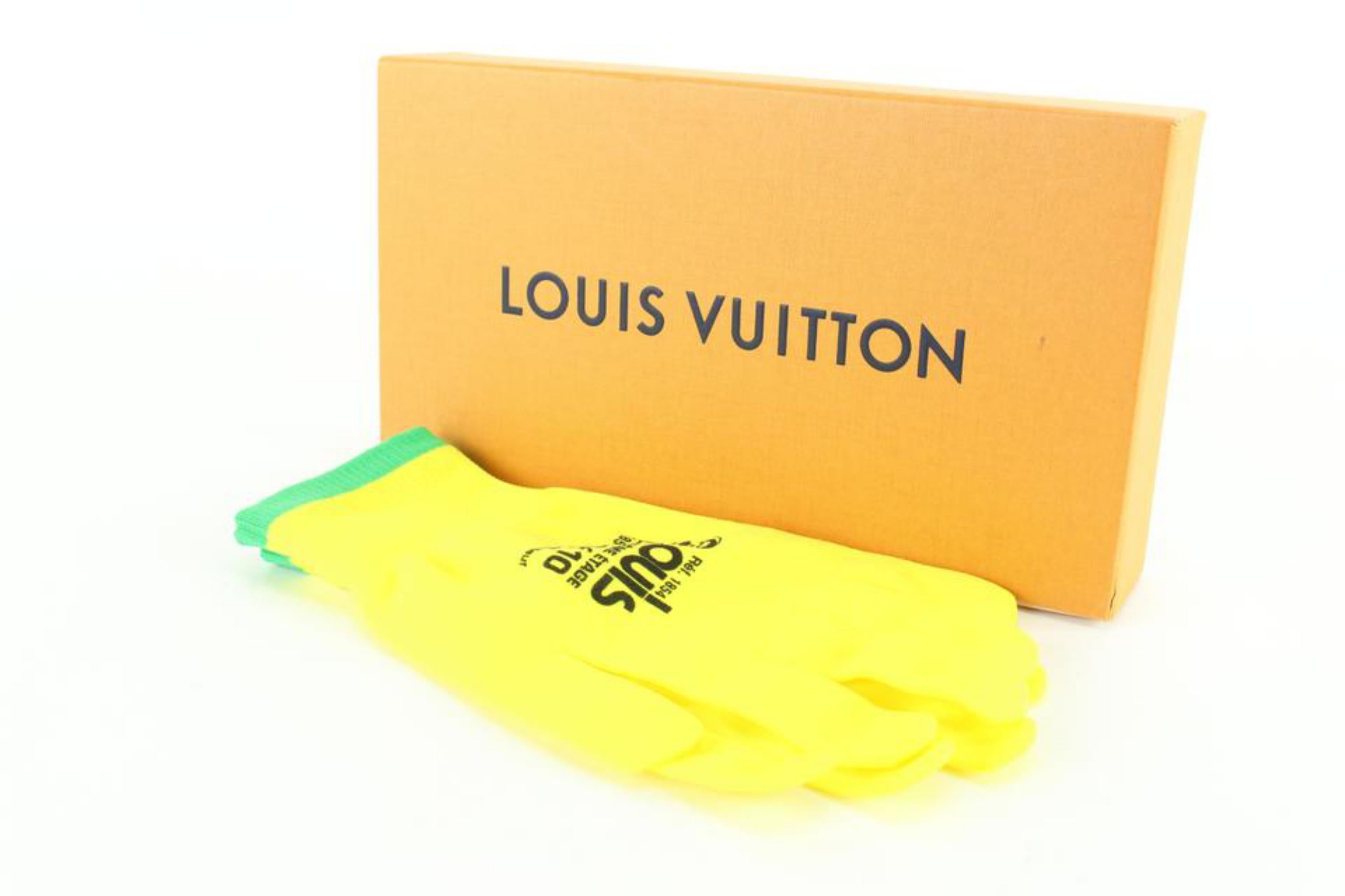 Louis Vuitton Virgil Abloh Pop Up Work Gloves Yellow  x Green 2lz830s For Sale 8