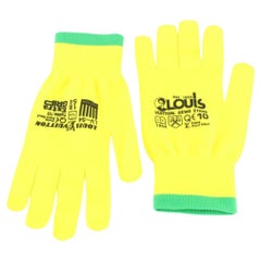 Used Louis Vuitton Virgil Abloh Pop Up Work Gloves Yellow  x Green 2lz830s
