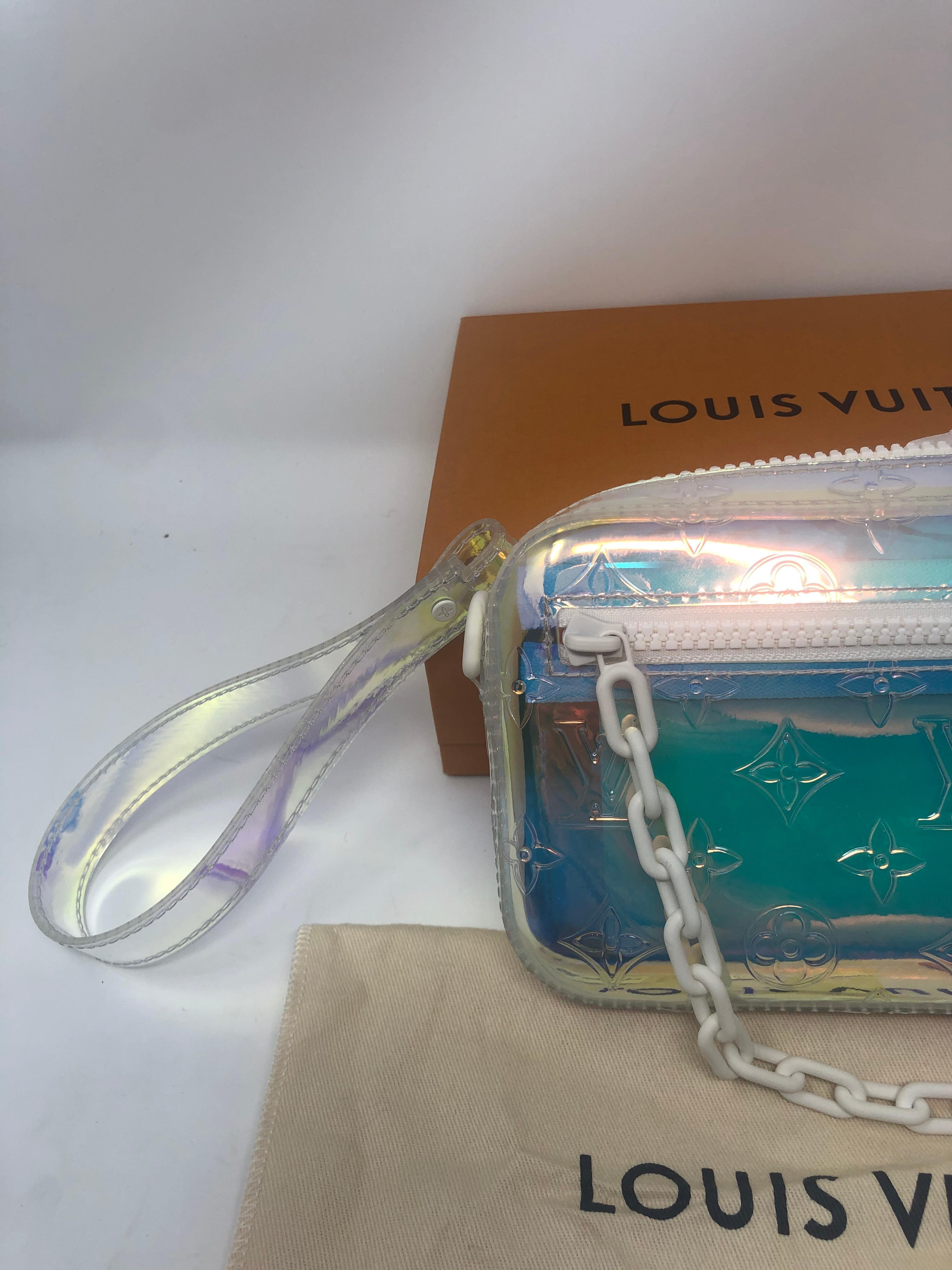 Gray Louis Vuitton Virgil Abloh Prism Clutch