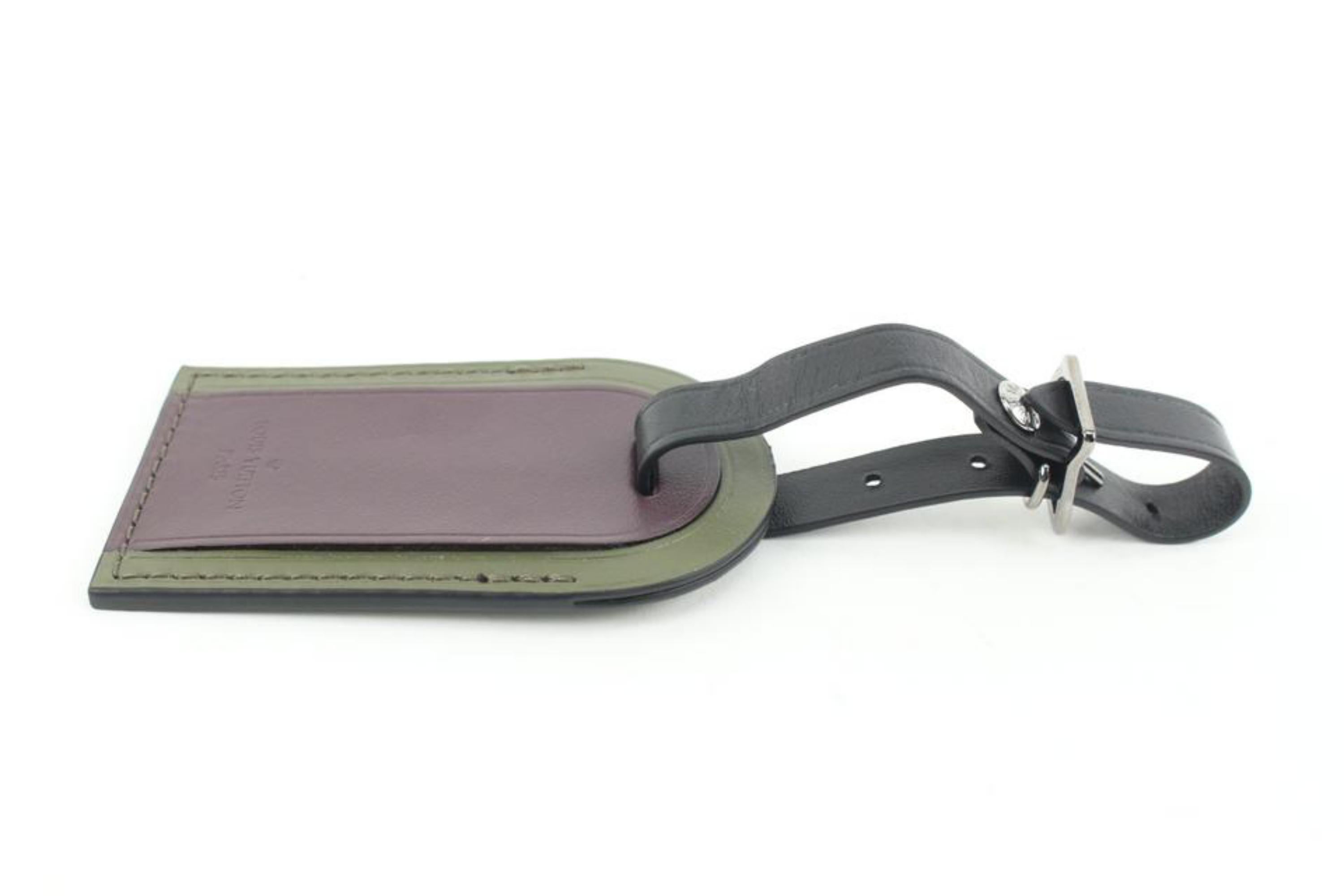 Louis Vuitton Virgil Abloh Purple Black Green Patchwork Luggage Tag Charm 1lv222 For Sale 4