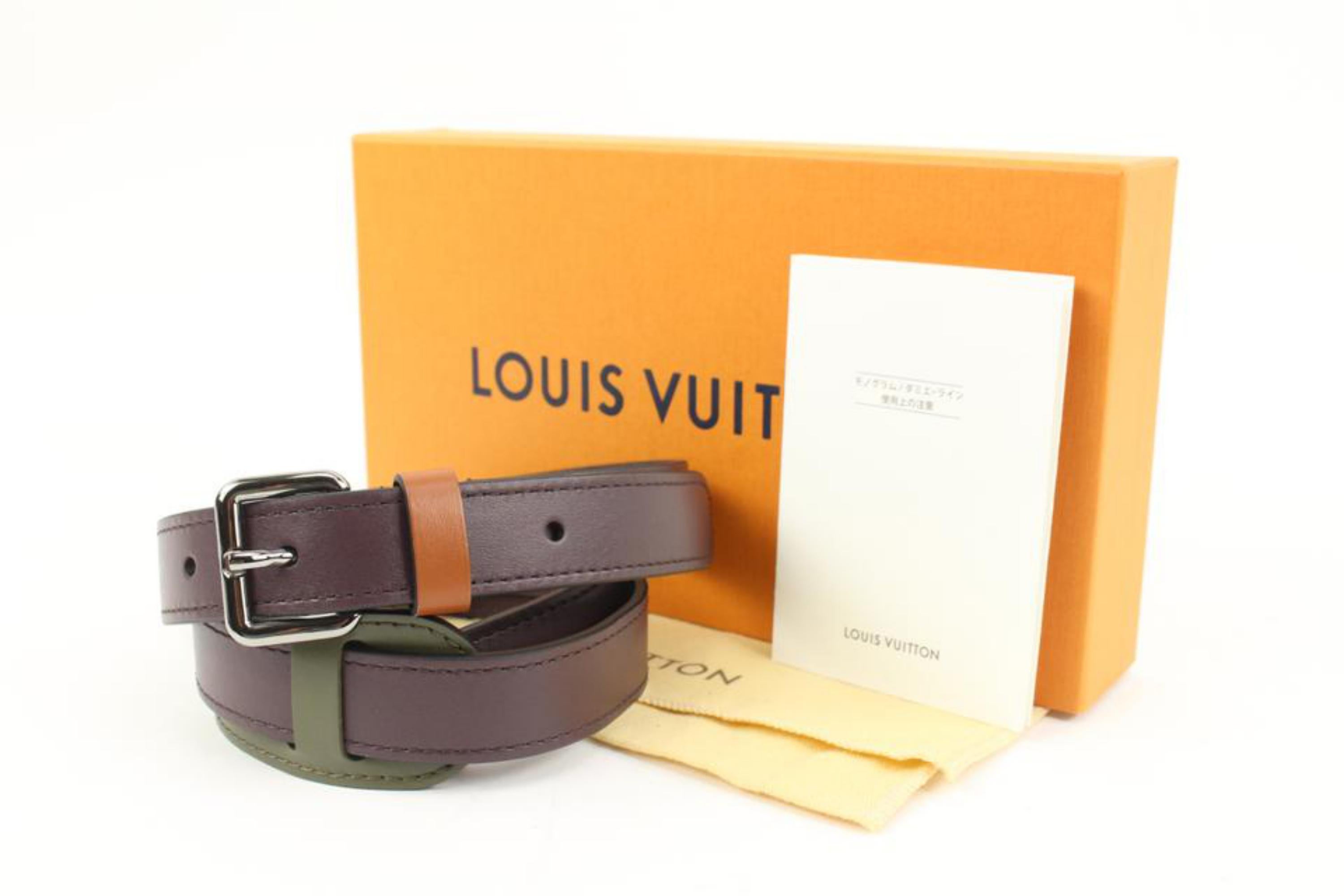 Louis Vuitton Virgil Abloh Purple Green Patchwork Bandouliere Shoulder Strap 2lv222s
Measurements: Length:  43