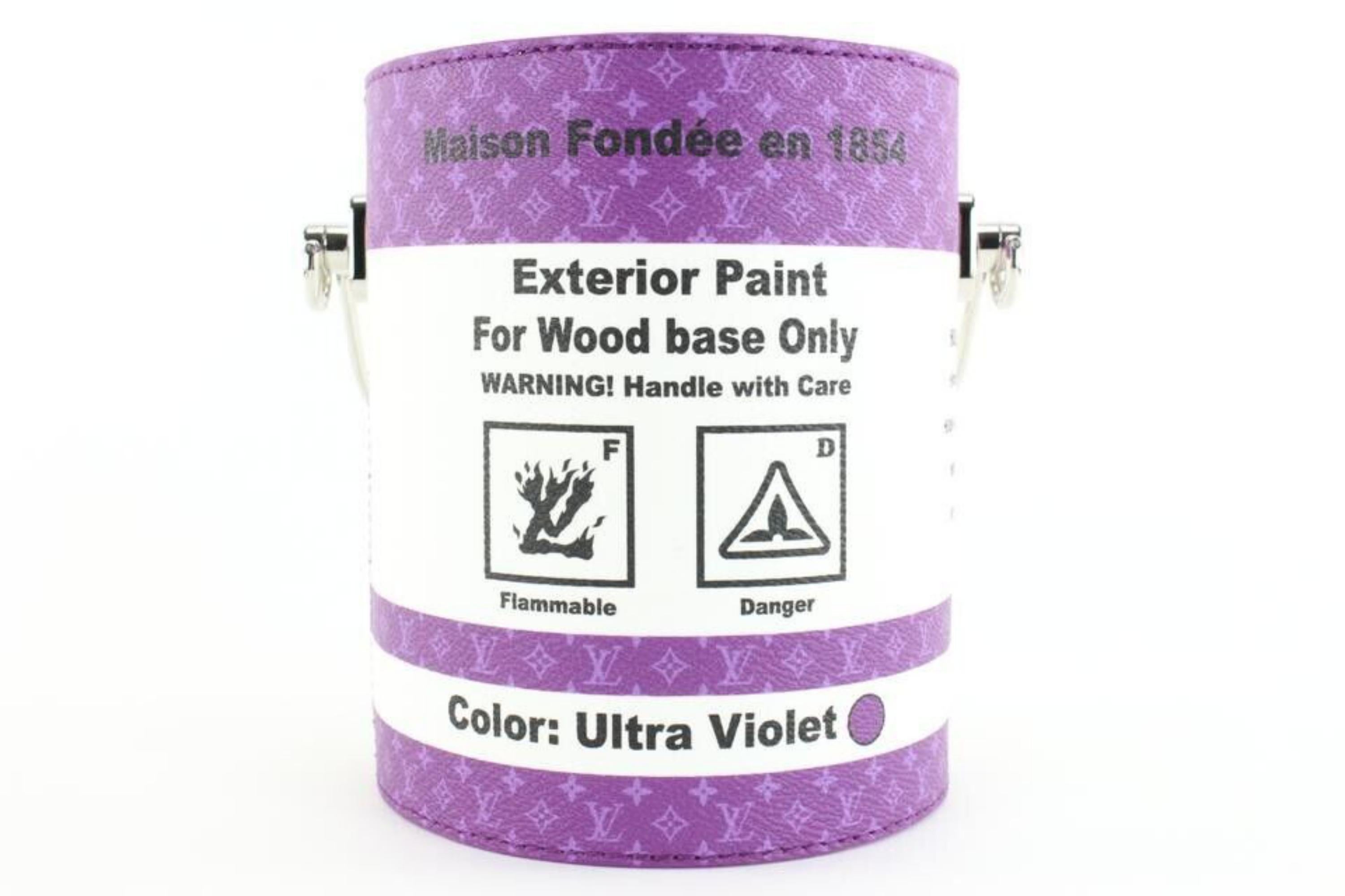 Louis Vuitton Virgil Abloh Purple Monogram Paint Can 90L26a For Sale 6