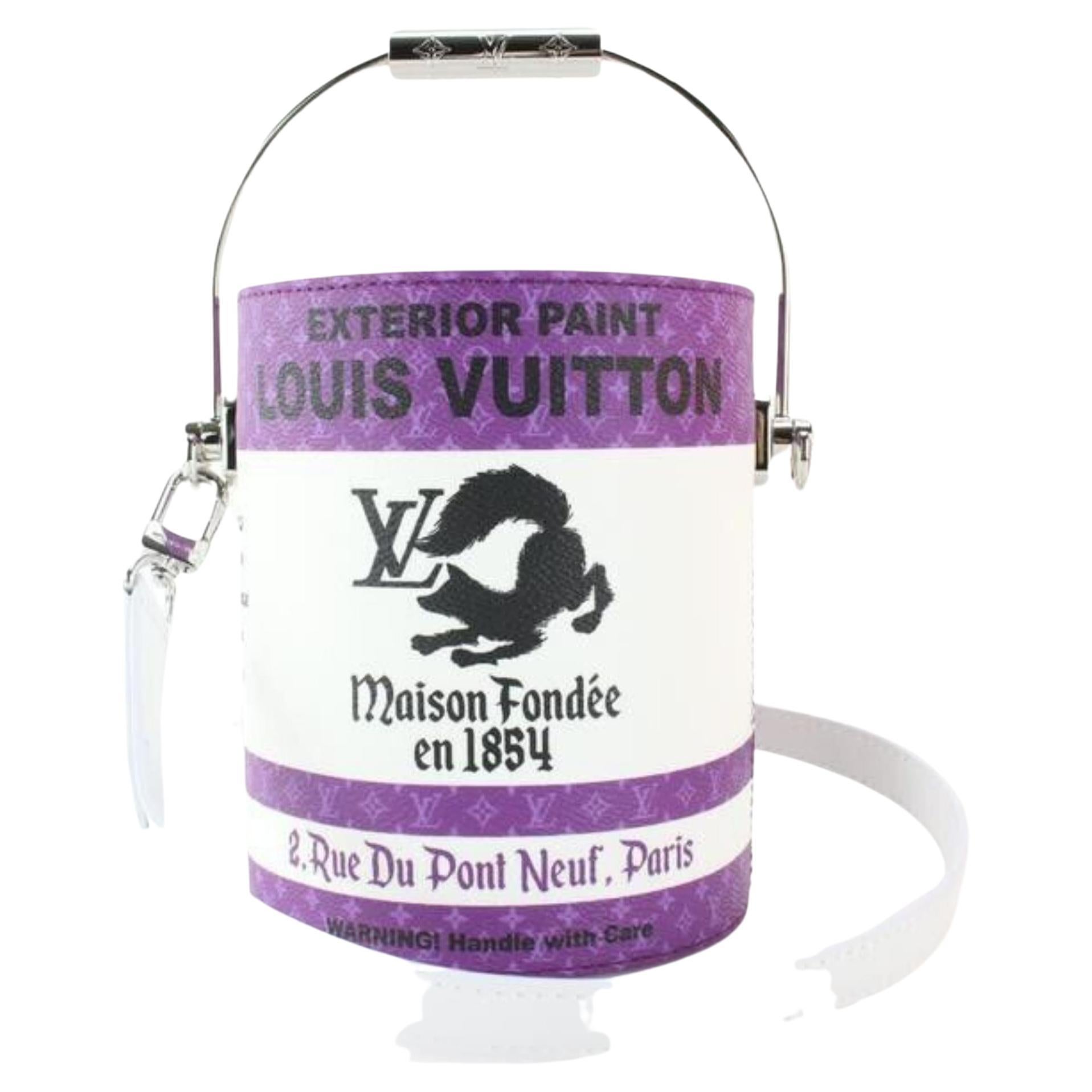 Louis Vuitton Ultra Violet Monogram Canvas and White Calfskin Paint Can Bag Silver Hardware, 2022 (Like New)