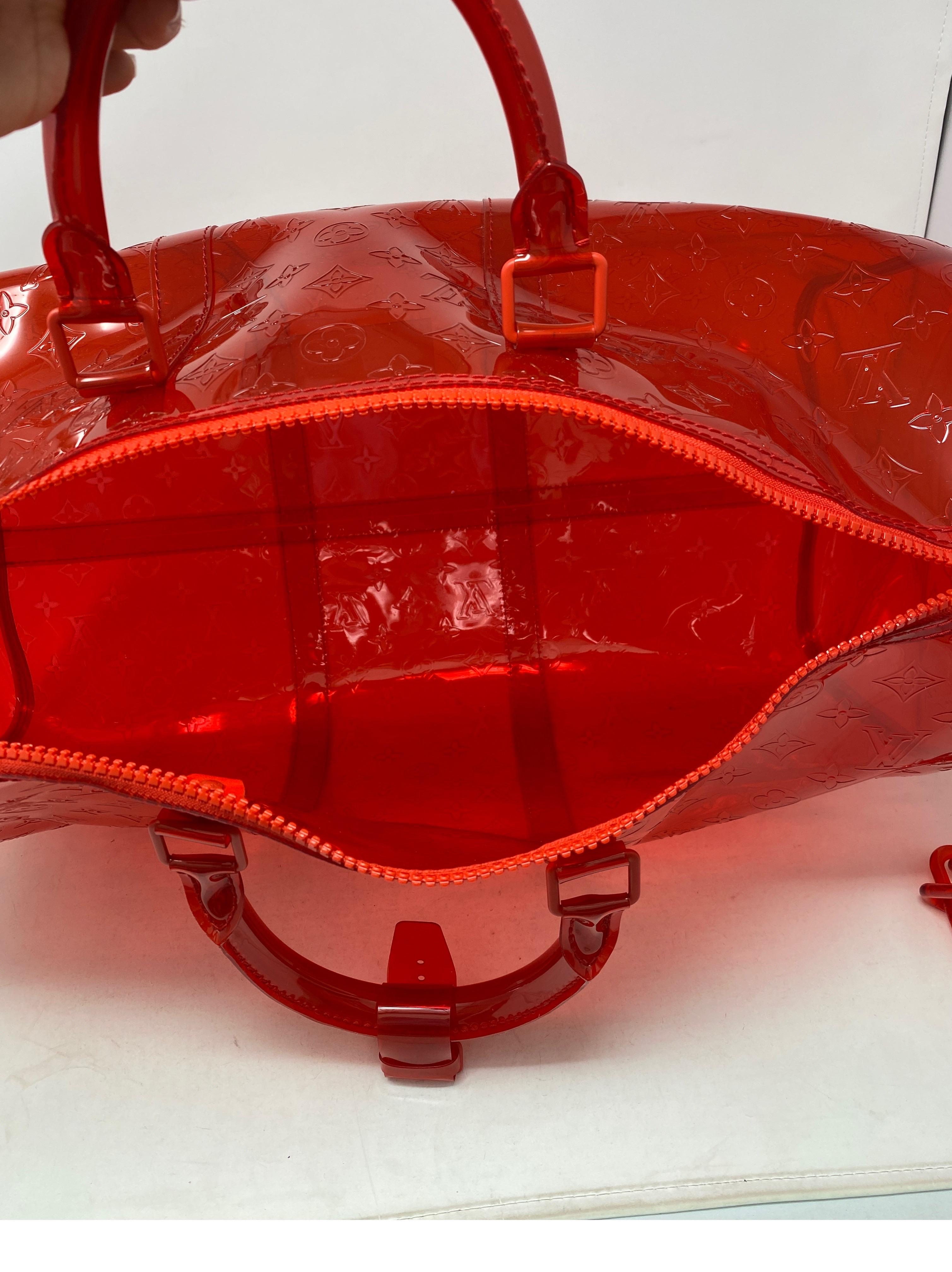 Louis Vuitton Virgil Abloh Red Clear Keepall Bandouliere 8