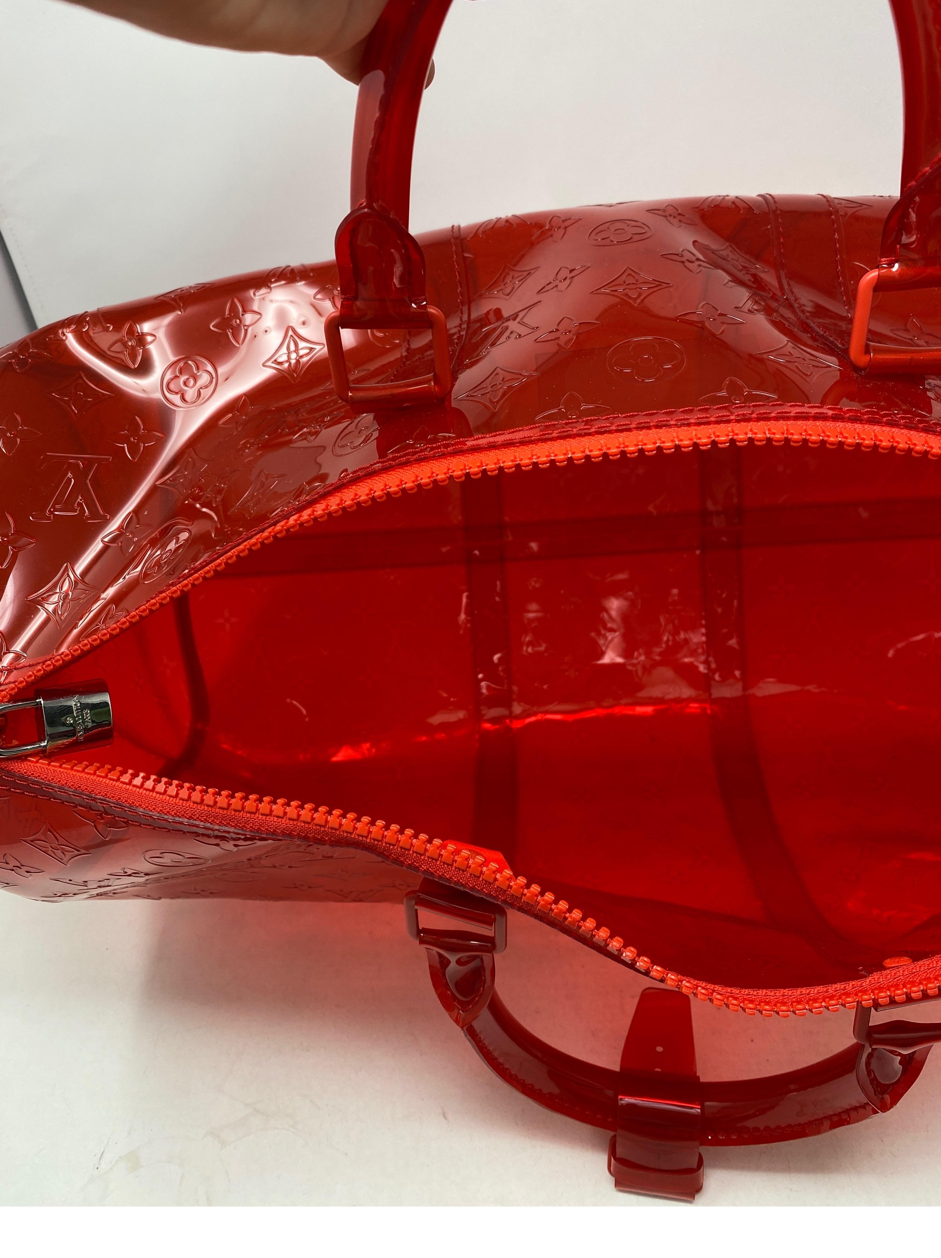 Louis Vuitton Virgil Abloh Red Clear Keepall Bandouliere 10