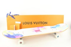 Louis Vuitton Virgil Abloh White Monogram Watercolor Skateboard 3LV817