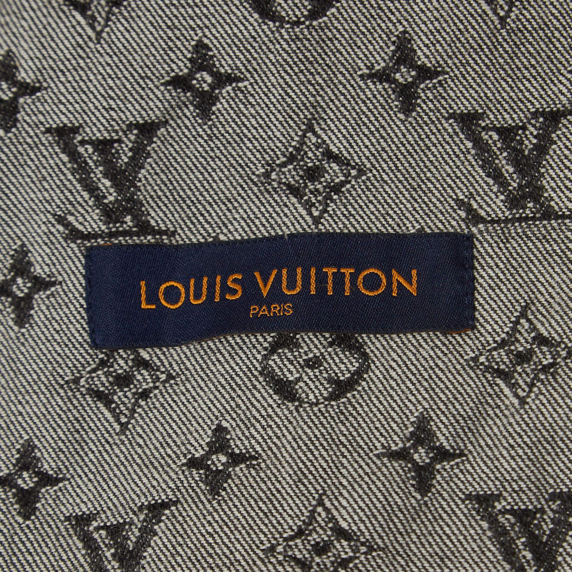 Men's Louis Vuitton Virgil Abloh X Nigo Grey Monogram Denim Jacket L For Sale
