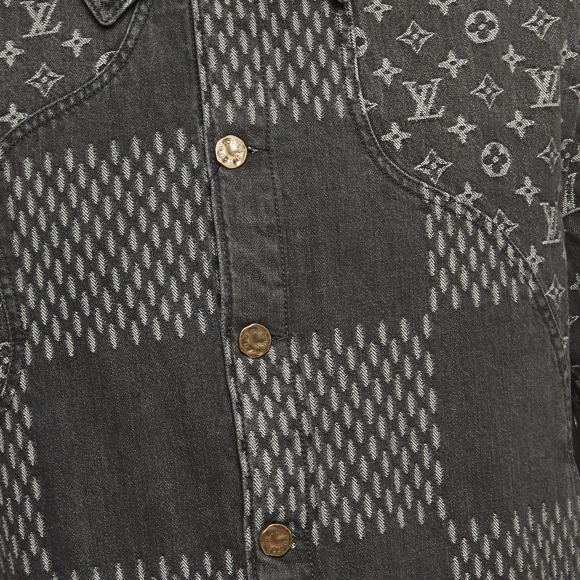 Louis Vuitton Virgil Abloh X Nigo Grey Monogram Veste en jean L en vente 1