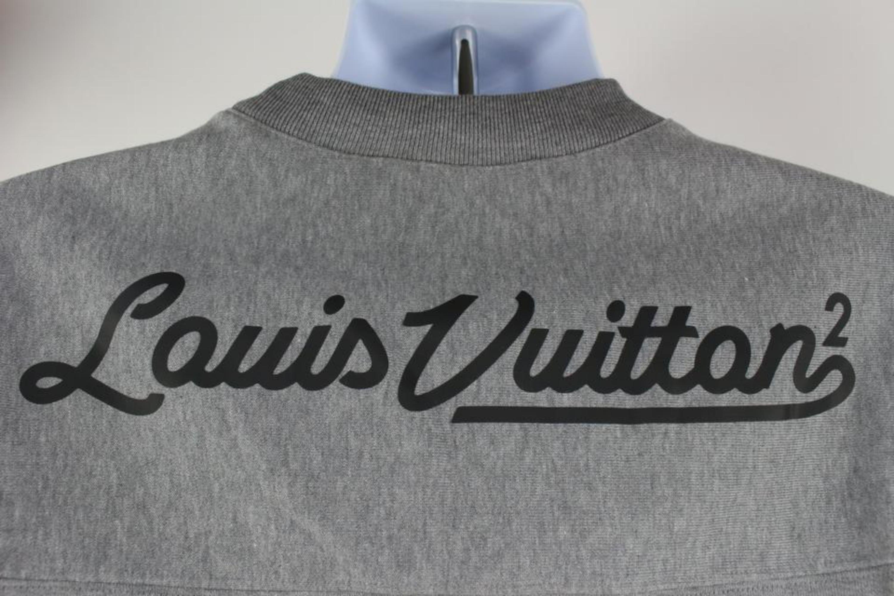Louis Vuitton Virgil Abloh x Nigo Herren M Grau LV2 bedrucktes Herz-Pullovershirt 121l 1