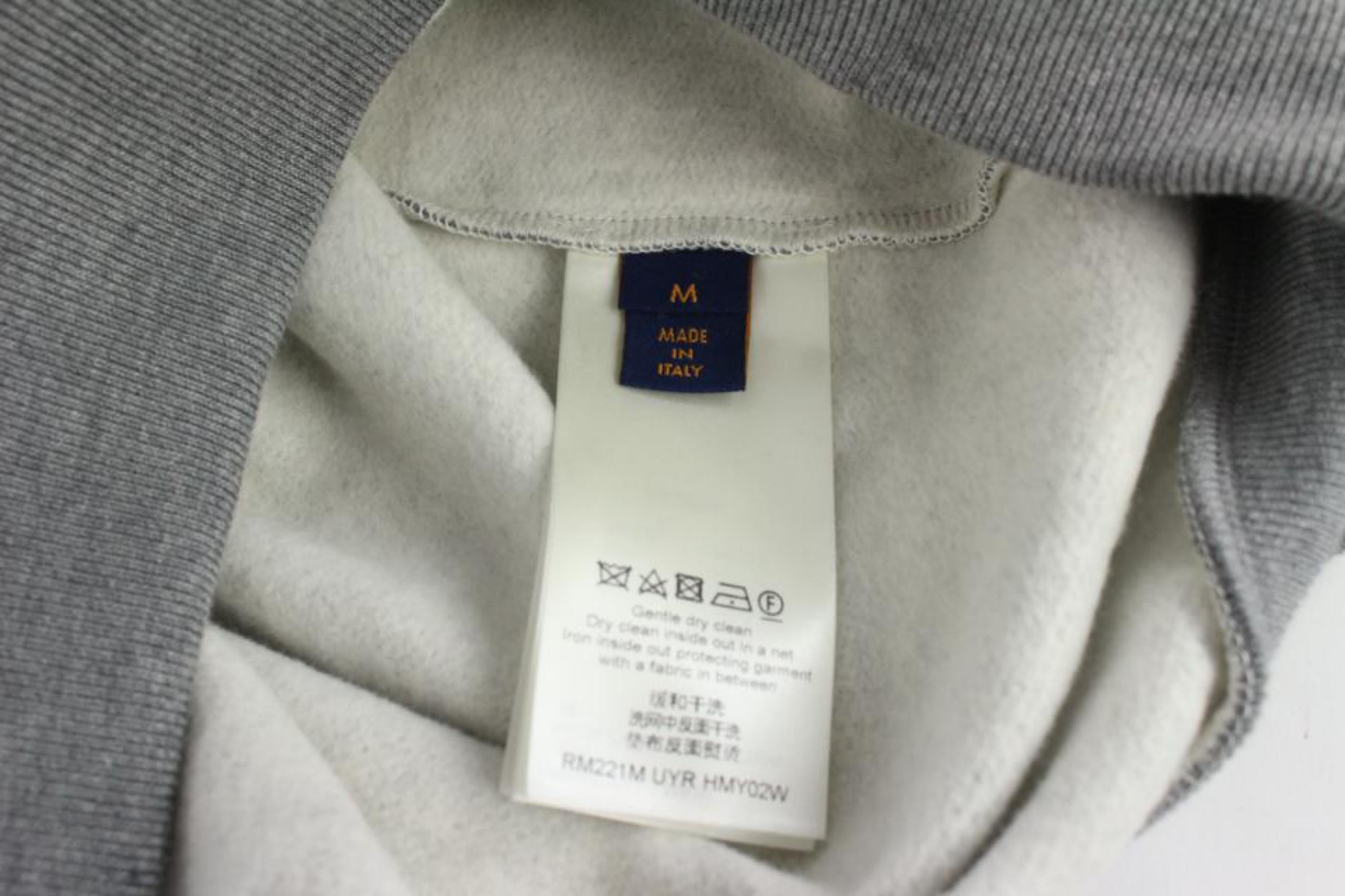 Louis Vuitton Virgil Abloh x Nigo Men's M Grey LV2 Printed Heart Sweatshirt 121l 1