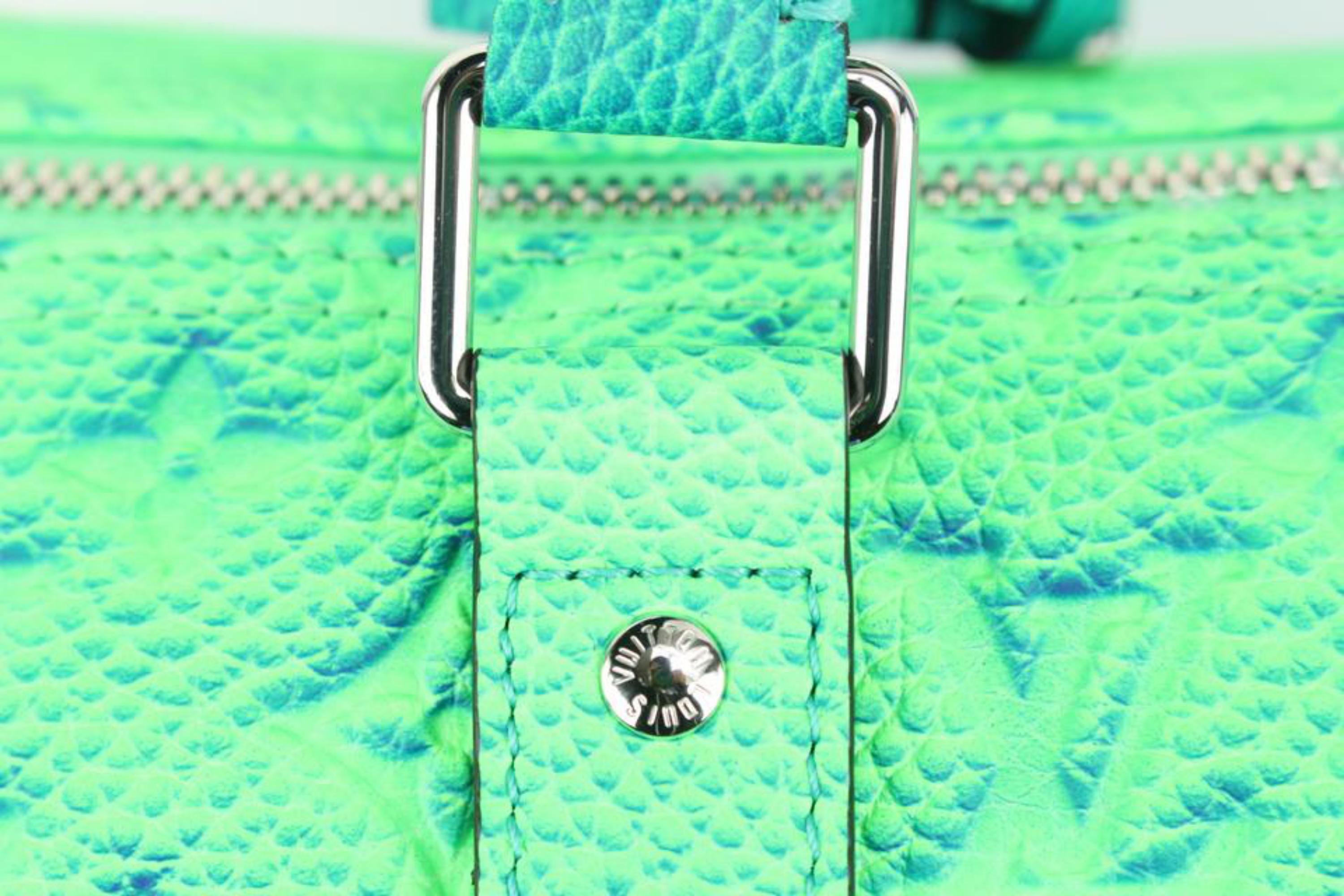 Louis Vuitton Virgil Green Monogram Illusion Keepall Bandouliere 50 Duffle 586lk 1