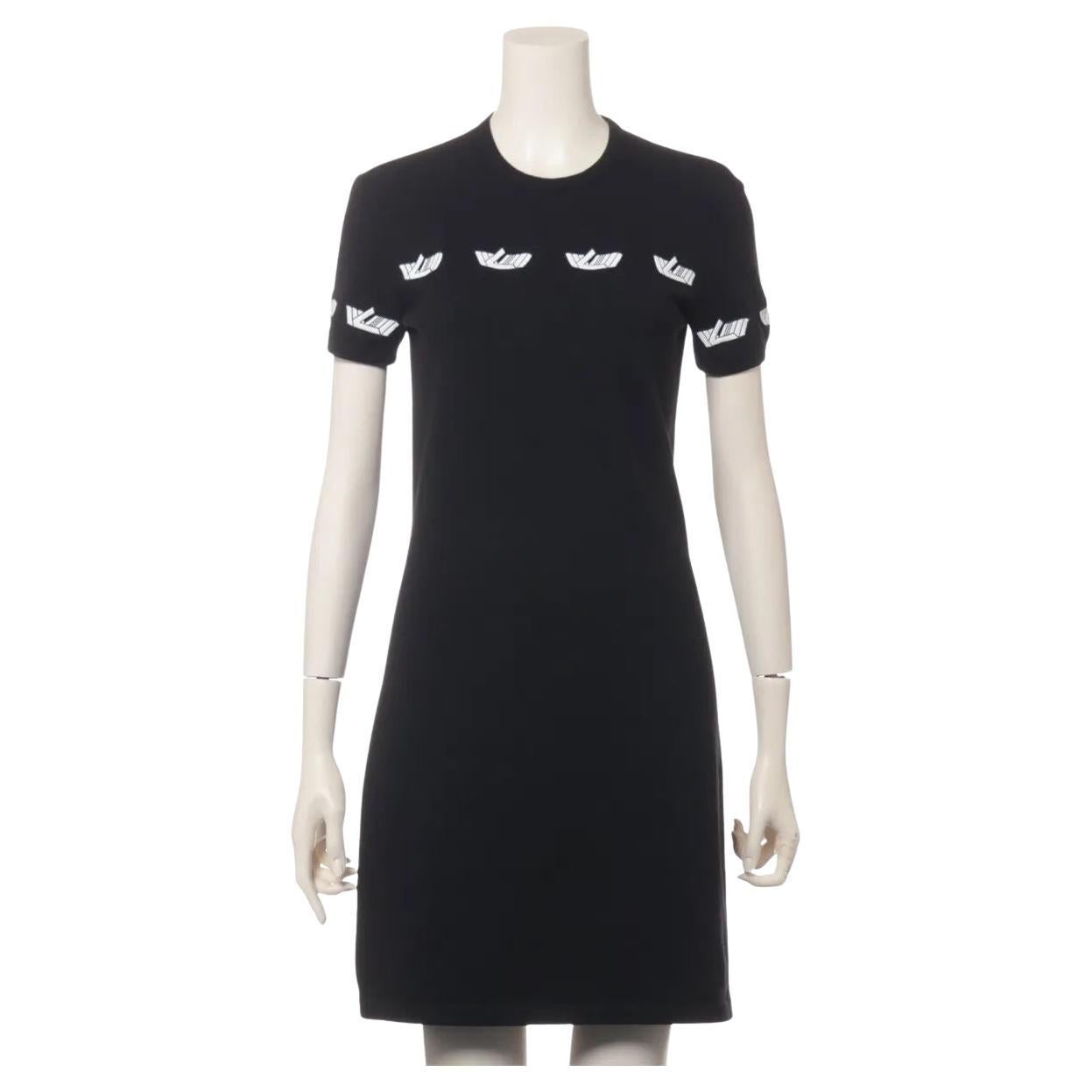 Louis Vuitton Vitesse Wool T-shirt Dress BlackWhite