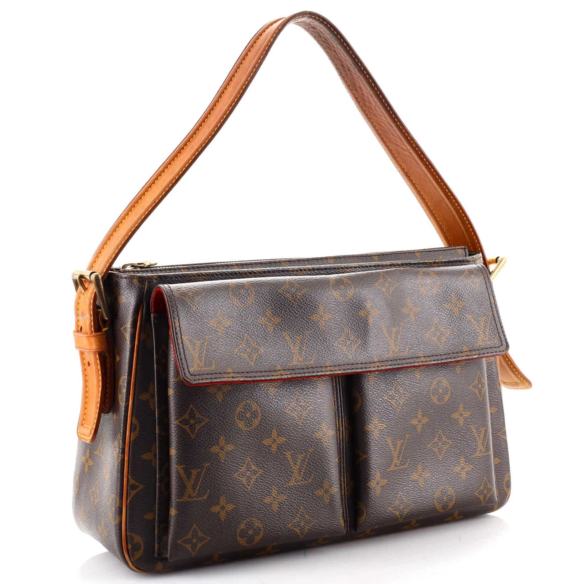 Louis Vuitton Cité Viva-cite Gm 870604 Brown Canvas and Calf Leather Tote  For Sale at 1stDibs