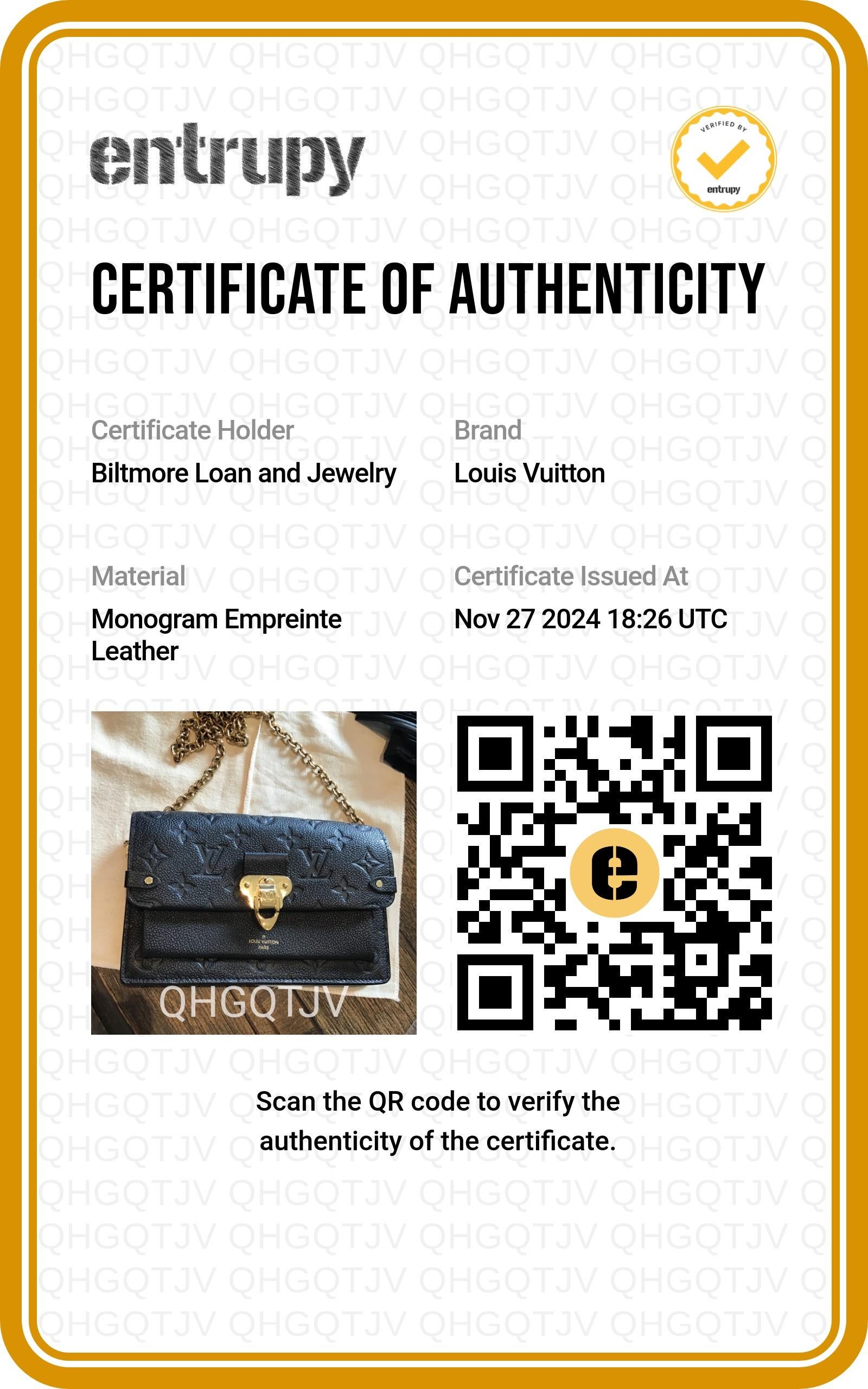 Louis Vuitton Vivian Black Monogramed Empreinte Chain Wallet 6