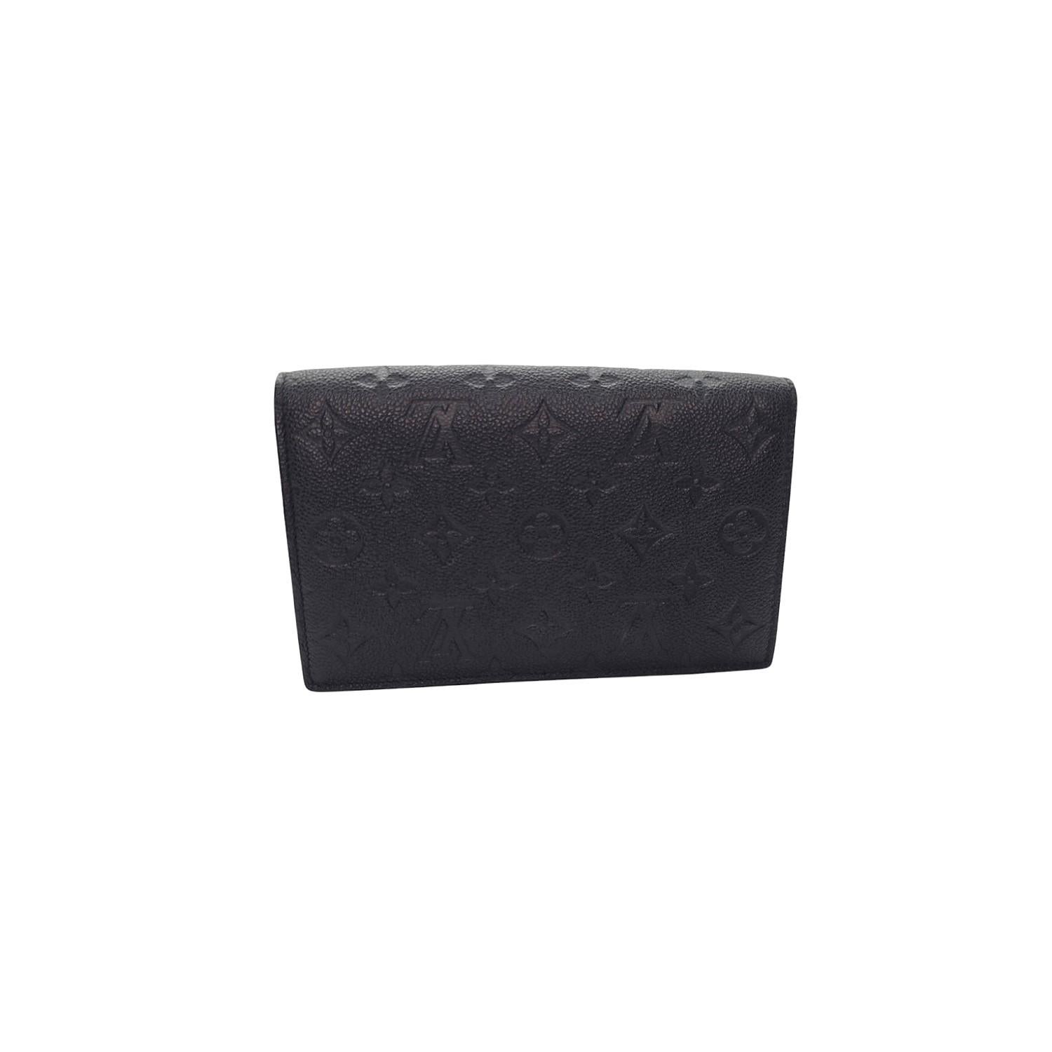 Women's Louis Vuitton Vivian Black Monogramed Empreinte Chain Wallet