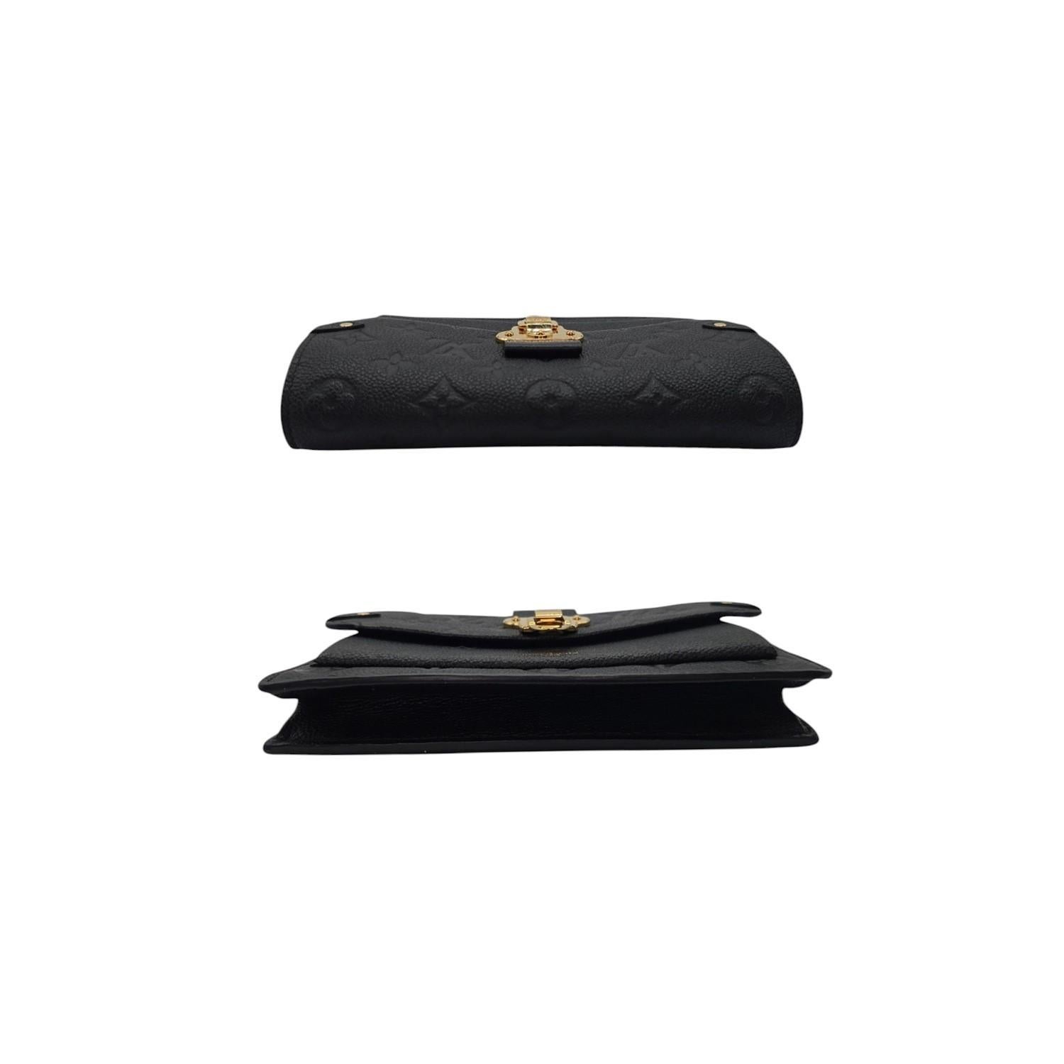Louis Vuitton Vivian Black Monogramed Empreinte Chain Wallet 2