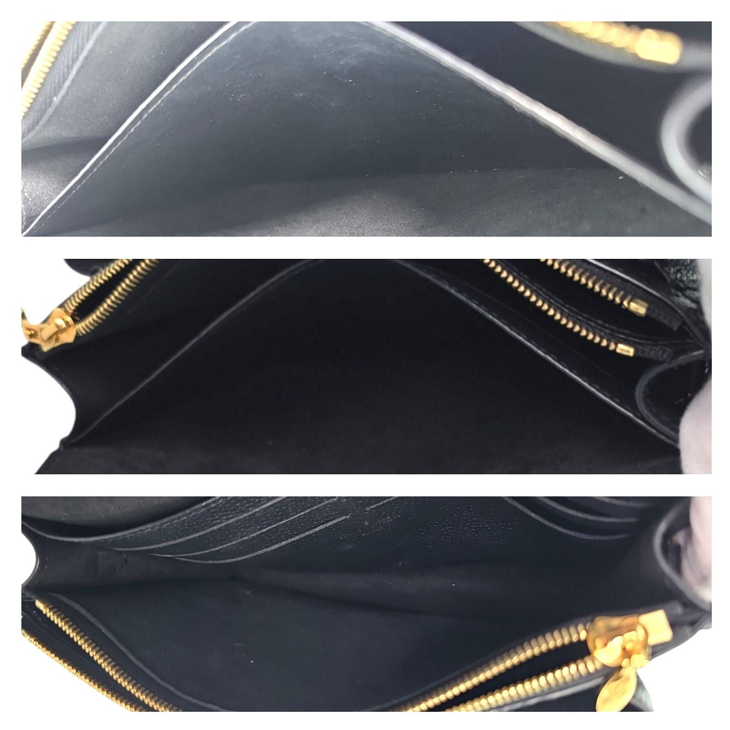 Louis Vuitton Vivian Black Monogramed Empreinte Chain Wallet 4