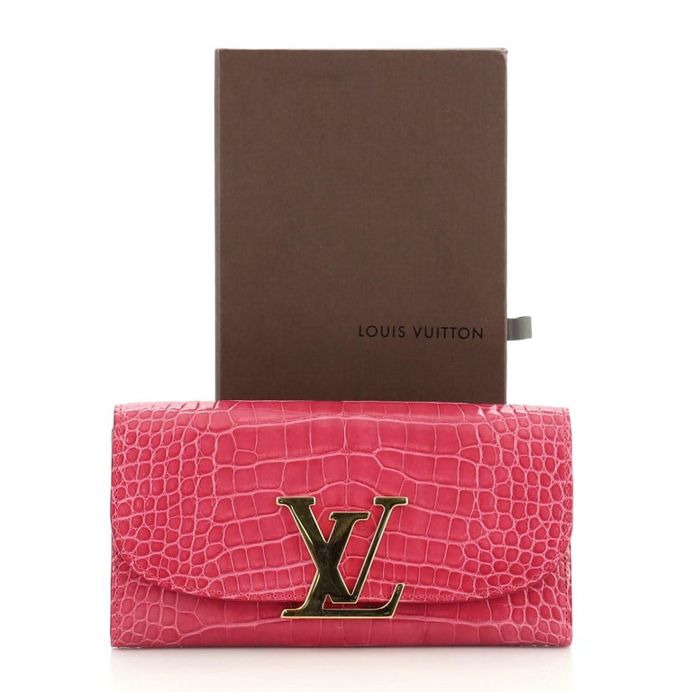 Louis Vuitton Vivienne LV Wallet Alligator Long For Sale at 1stdibs