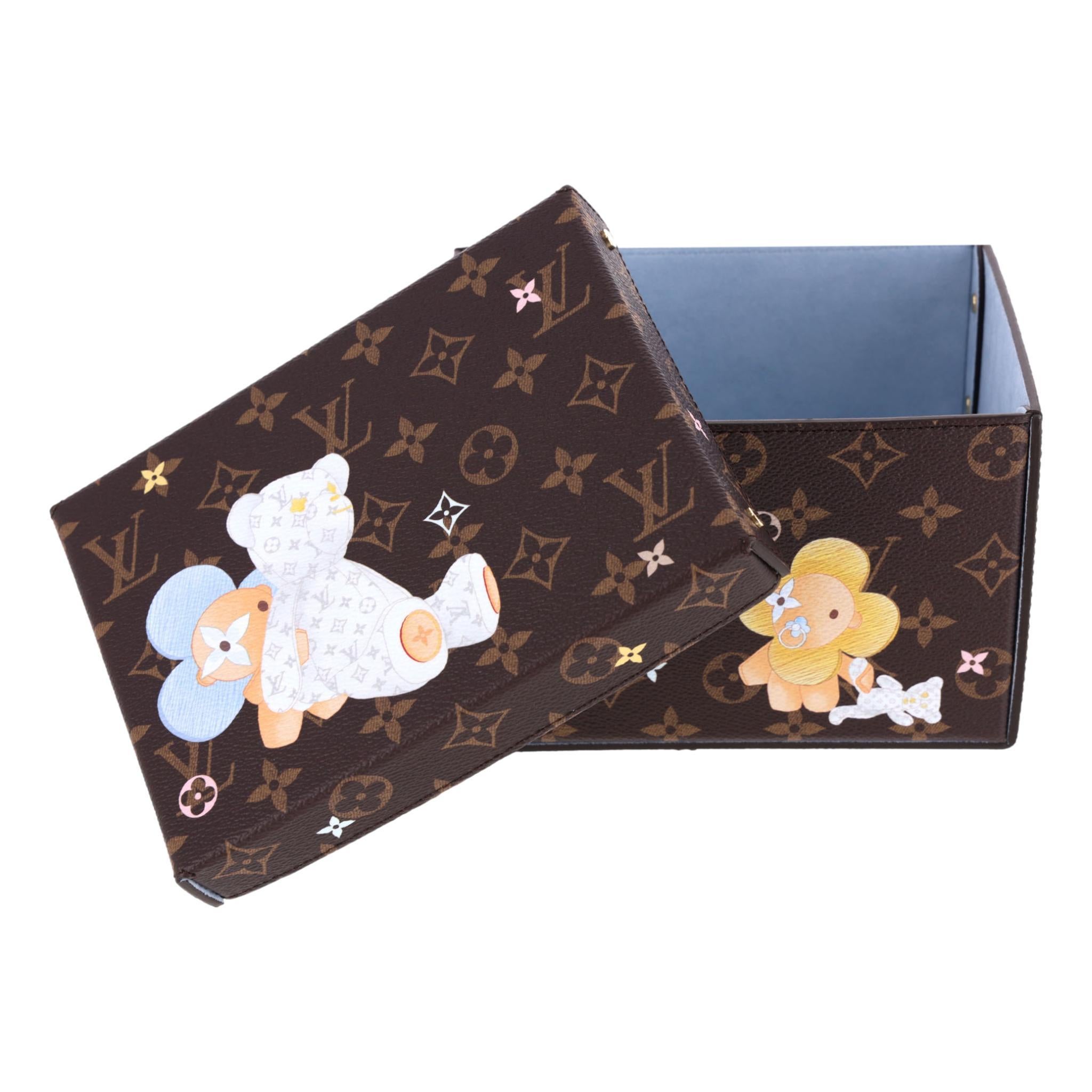 Black Louis Vuitton Vivienne Triplets Monogram Coated Canvas Keepsake Cardboard Box
