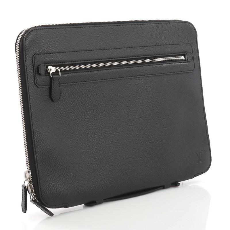 Black Louis Vuitton Vladimir Portfolio Bag Taiga Leather