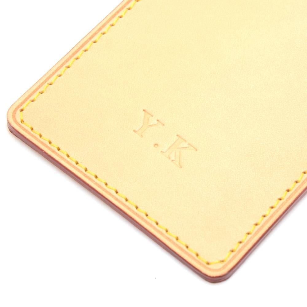 Orange Louis Vuitton Volez Voguez Voyagez Vachetta Leather Card Case 