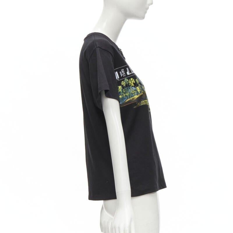 Women's LOUIS VUITTON Volleyball Space graphic chain trimmed black cotton tshirt XS