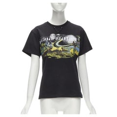 LOUIS VUITTON T-shirt en coton noir bordé de chaînes, motif Volleyball Space XS