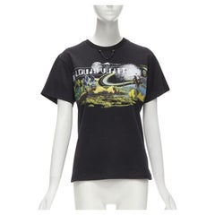 LOUIS VUITTON Volleyball Space graphic chain trimmed black cotton tshirt XS