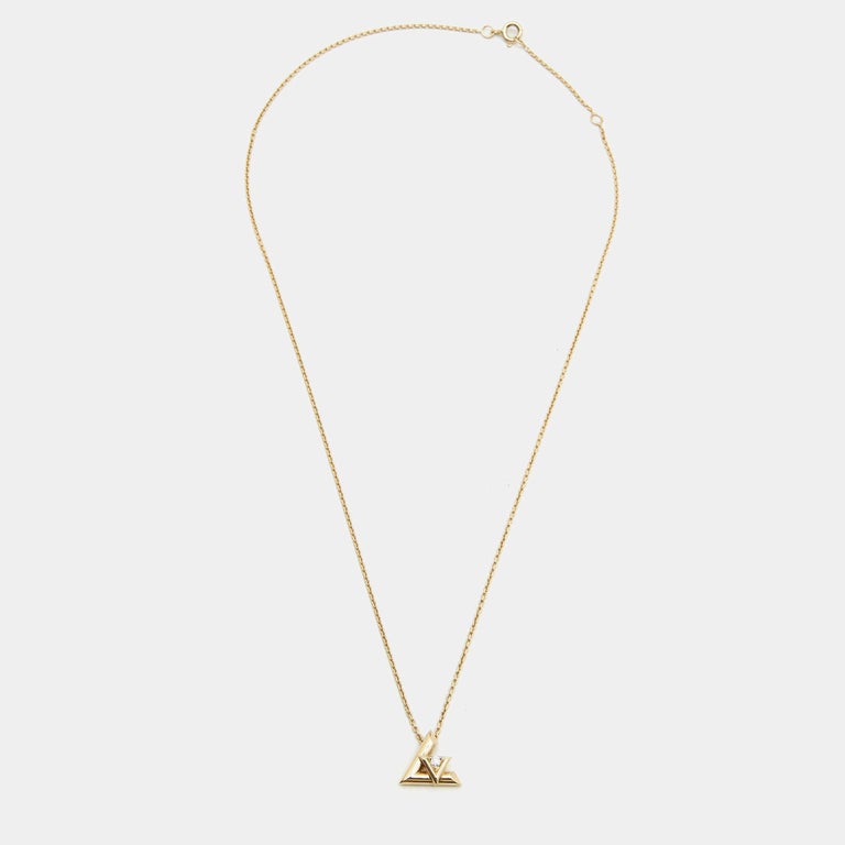 Louis Vuitton Volt One Diamond 18k Yellow Gold Small Model Necklace at 1stDibs