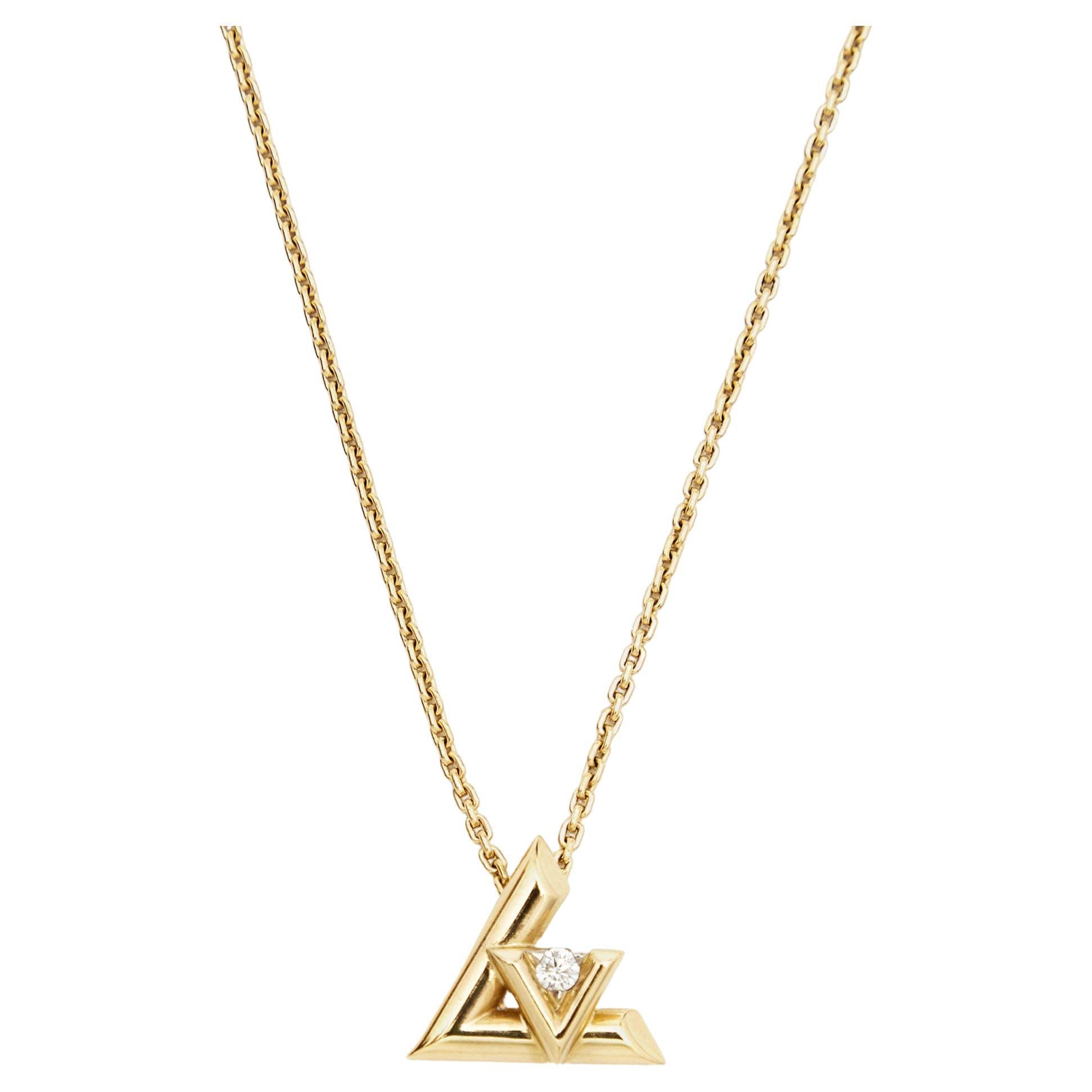 Shop Louis Vuitton Lv Volt One Small Pendant, Yellow Gold And