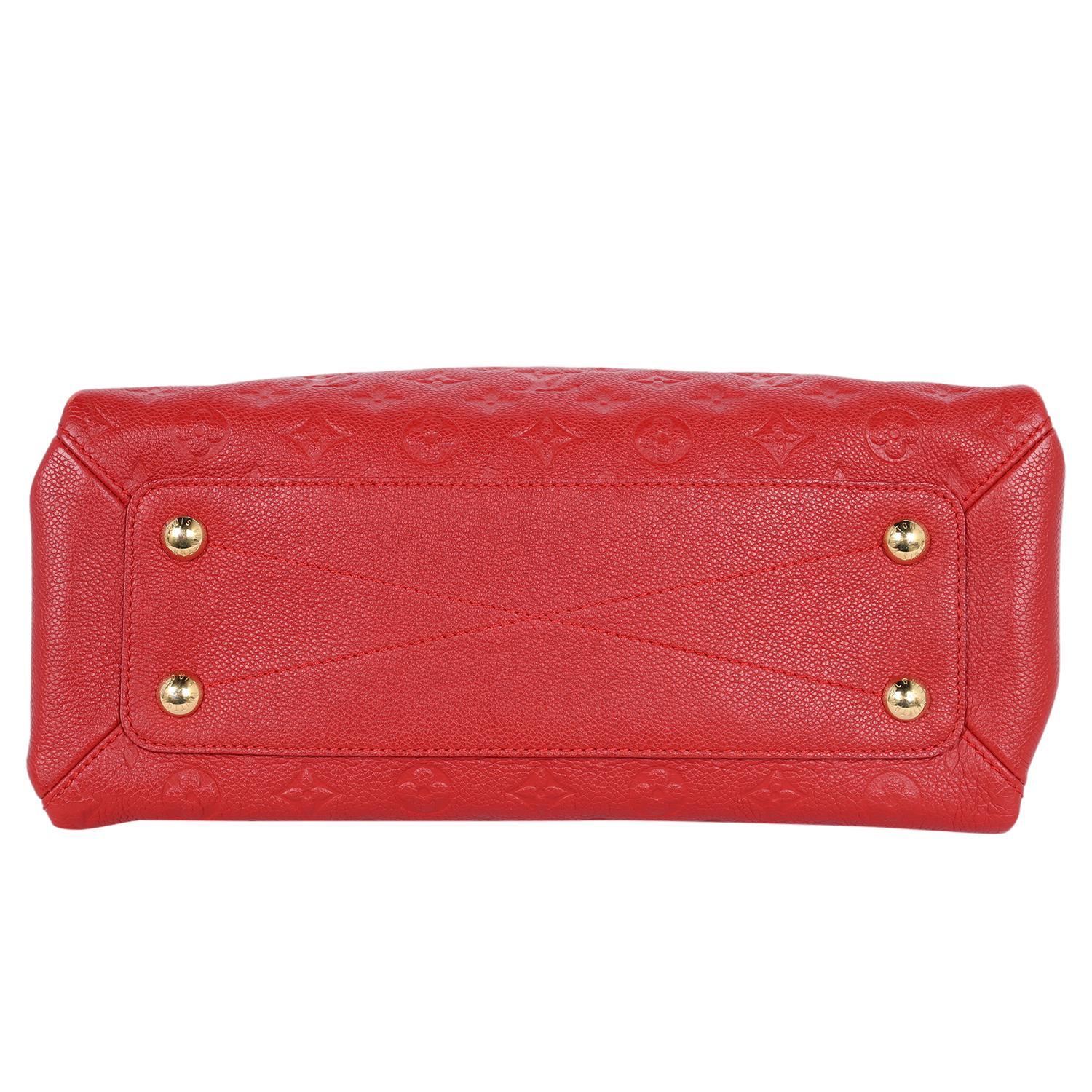Louis Vuitton Vosges Empriente Leather Satchel Red For Sale 6
