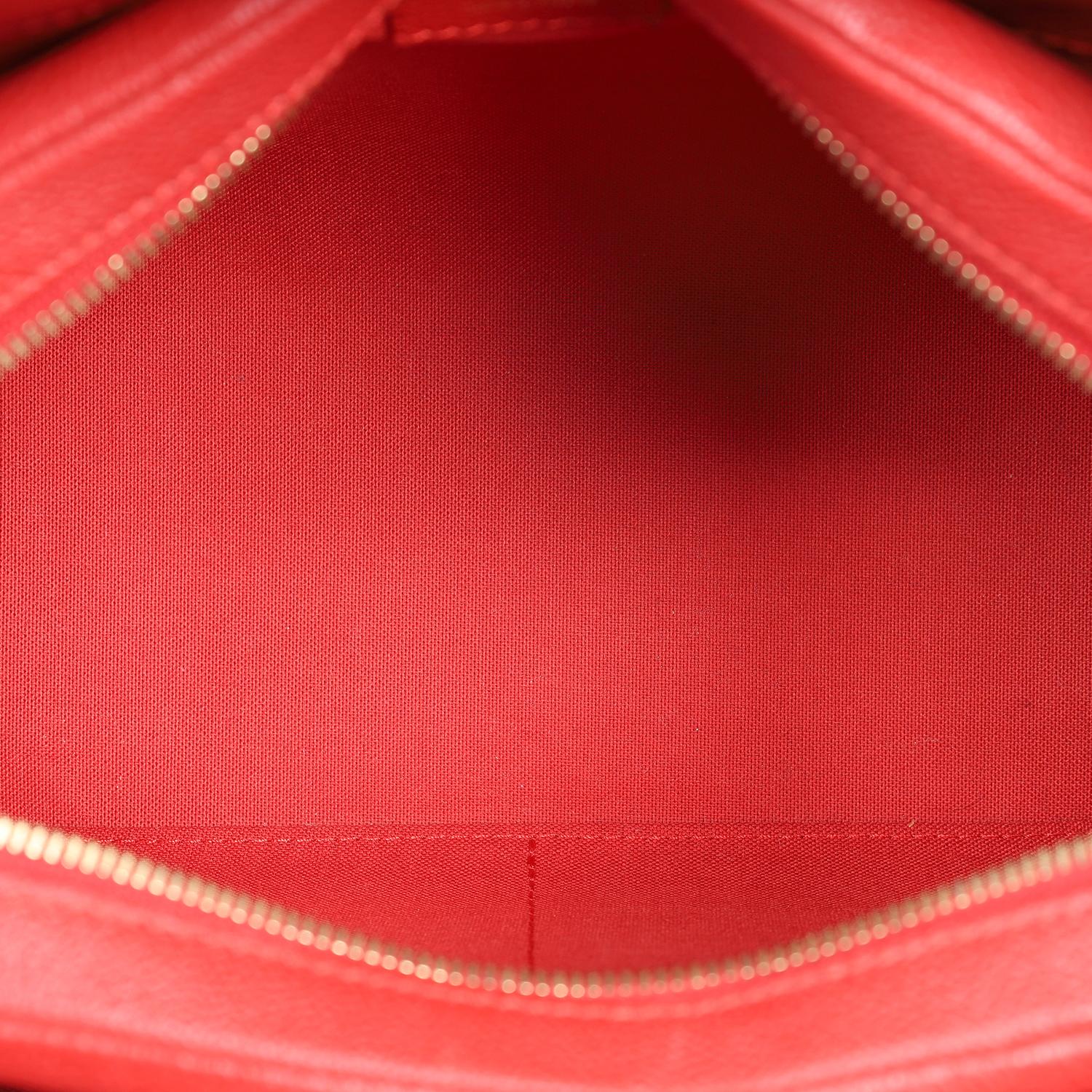Louis Vuitton Vosges Empriente Leather Satchel Red For Sale 8
