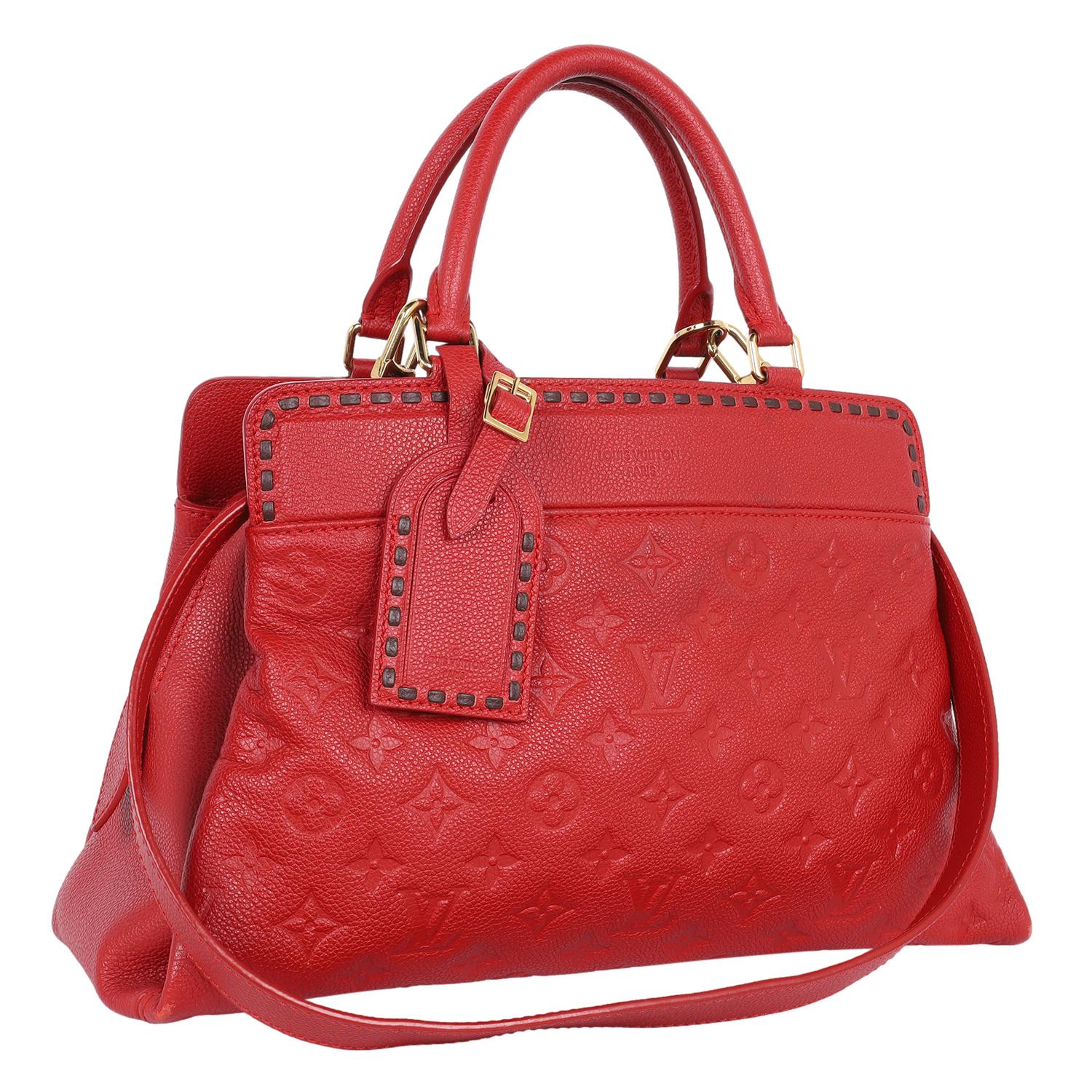 Louis Vuitton Vosges Empriente Leather Satchel Red In Good Condition For Sale In Salt Lake Cty, UT