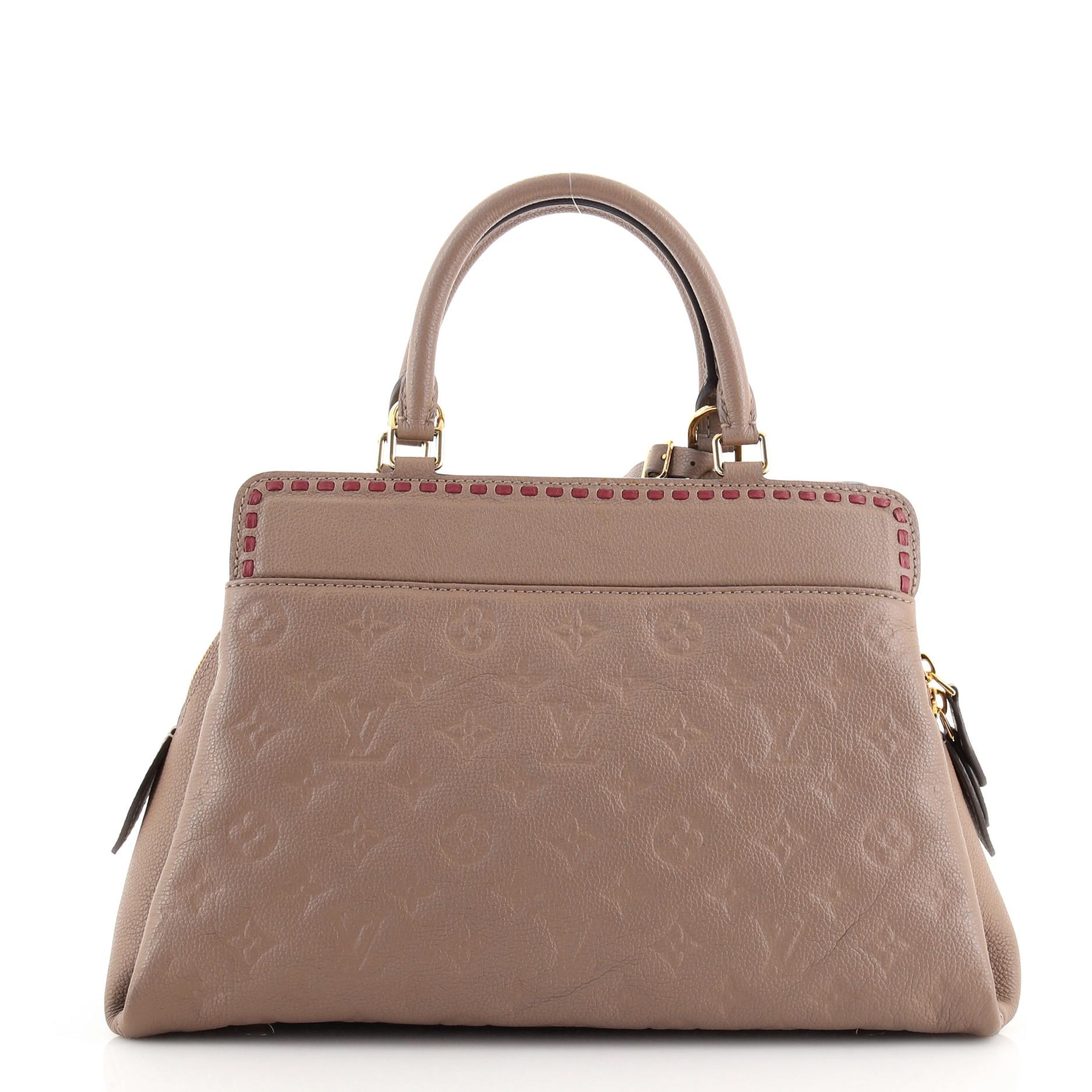 Brown Louis Vuitton Vosges Handbag Whipstitch Monogram Empreinte Leather MM