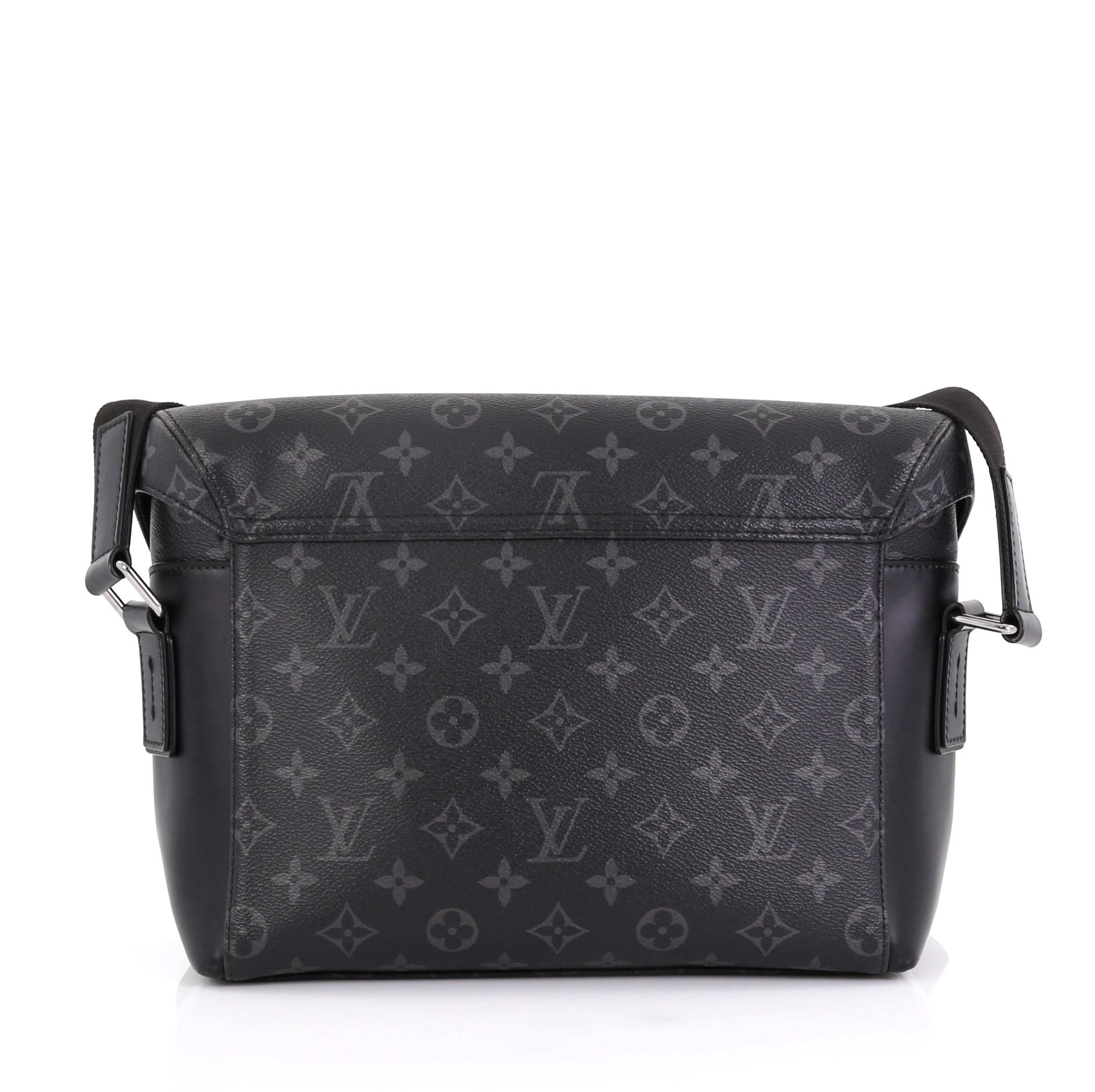 Black Louis Vuitton Voyager Messenger Bag Monogram Eclipse Canvas PM