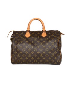 Louis Vuitton Vtg '90s LV Monogram Canvas Speedy 35 Top Handle Bag W/ Lock  and Key For Sale at 1stDibs