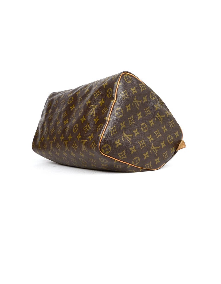 Louis Vuitton Vtg &#39;90s LV Monogram Canvas Speedy 35 Top Handle Bag W/ Lock and Key For Sale at ...