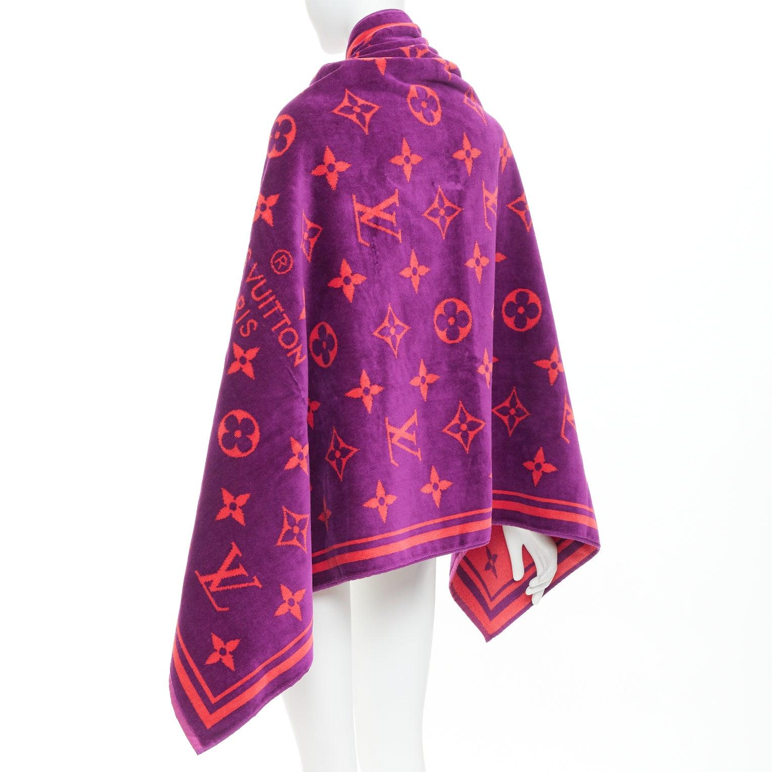 Donna LOUIS VUITTON Vuittamins  telo da spiaggia LV monogram in cotone rosa e viola in vendita