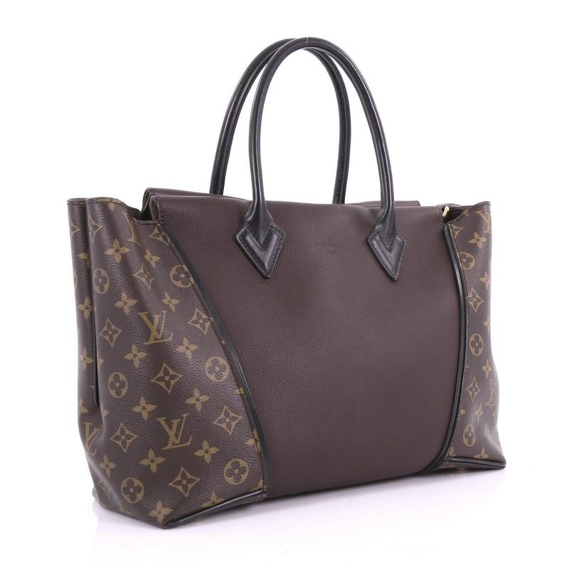 Black Louis Vuitton W Tote Monogram Canvas and Leather PM