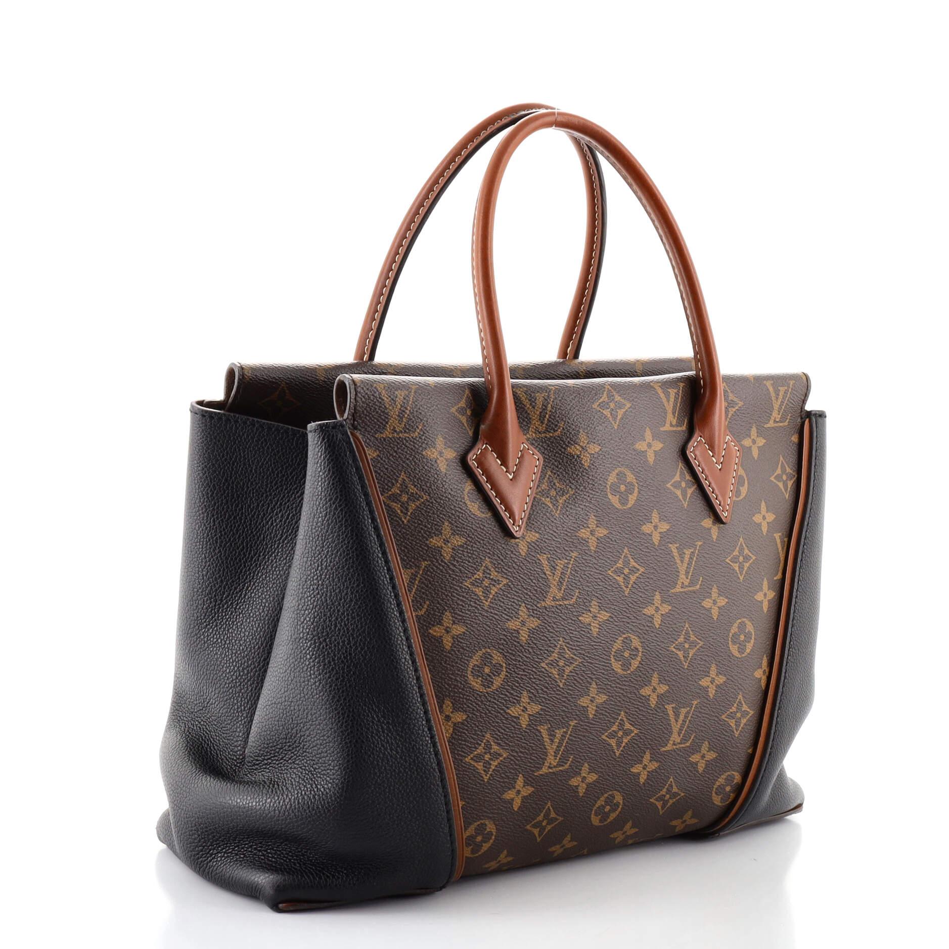 Black Louis Vuitton W Tote Monogram Canvas and Leather PM