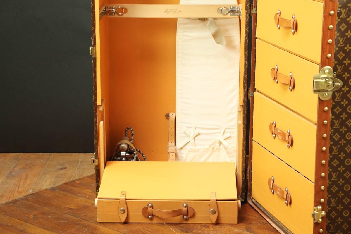 French Louis Vuitton Wardrobe Monogram Trunk Complete, 1930s